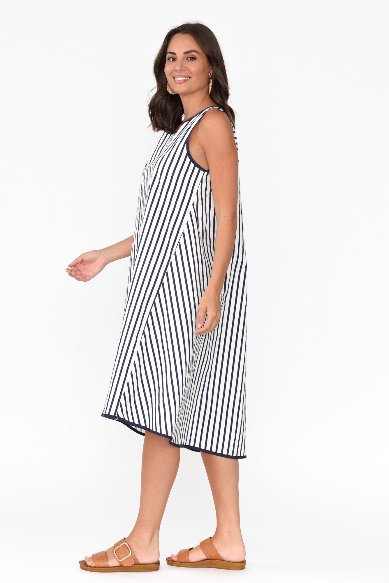 Artemis White Stripe Cotton Dress