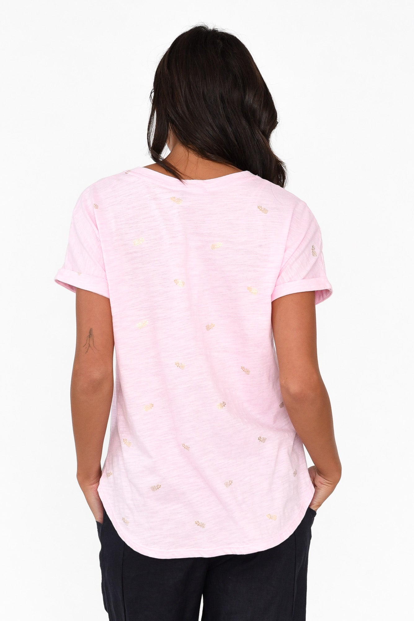 Hailey Pink Pineapple Cotton Tee