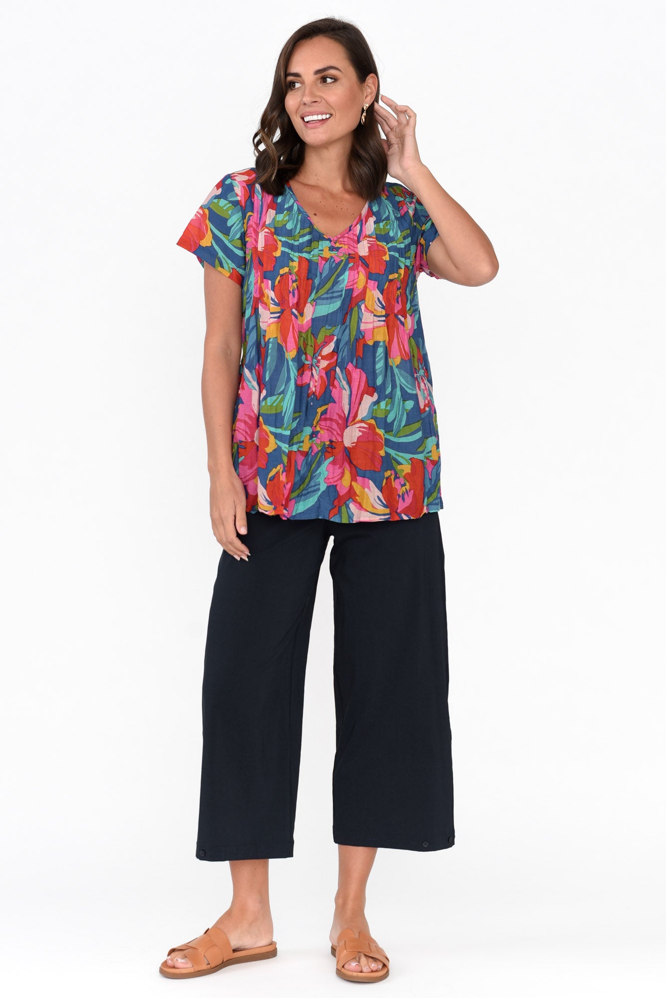 Carlton Navy Convertible Cropped Pant