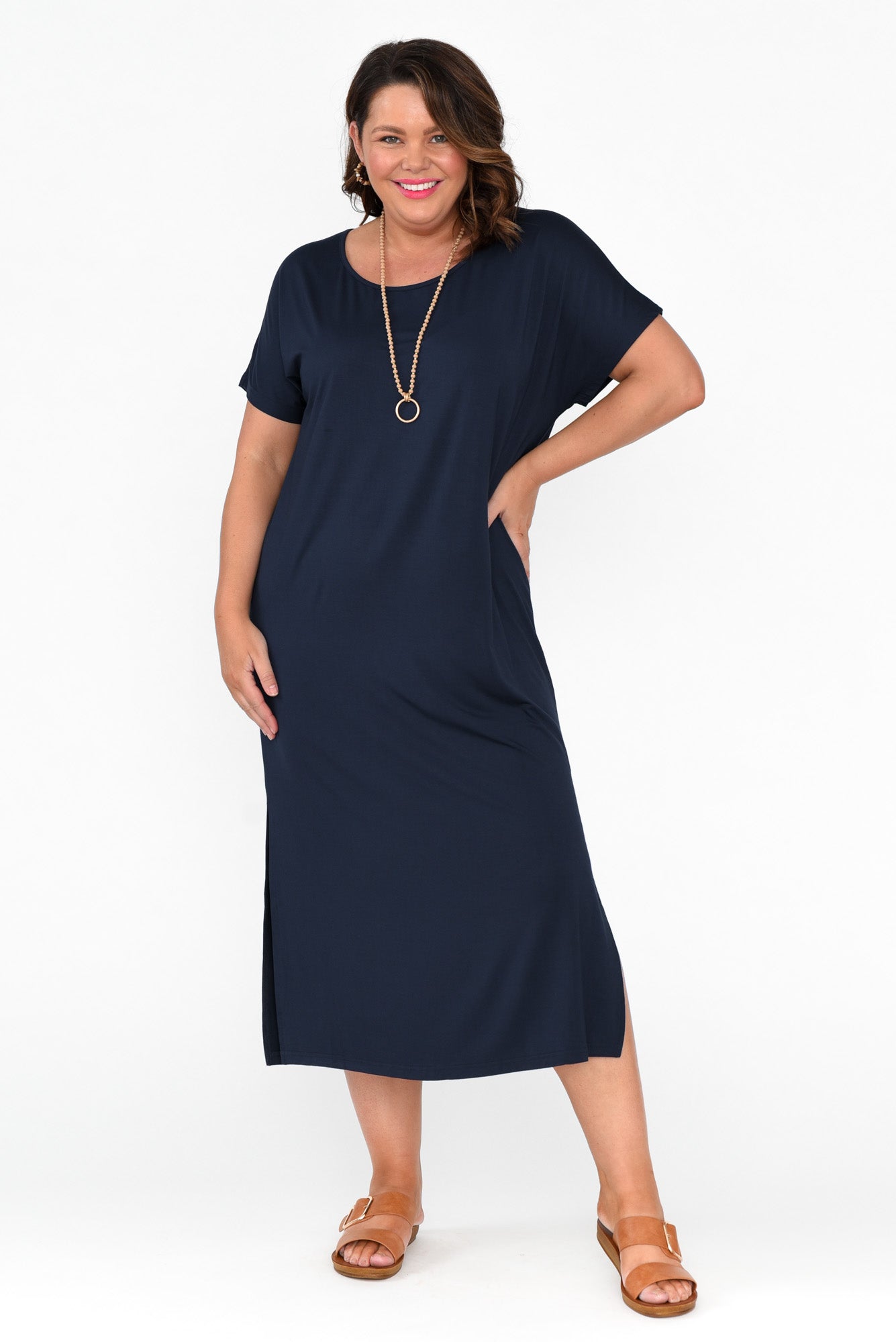 Dempsey Navy Bamboo Midi Dress