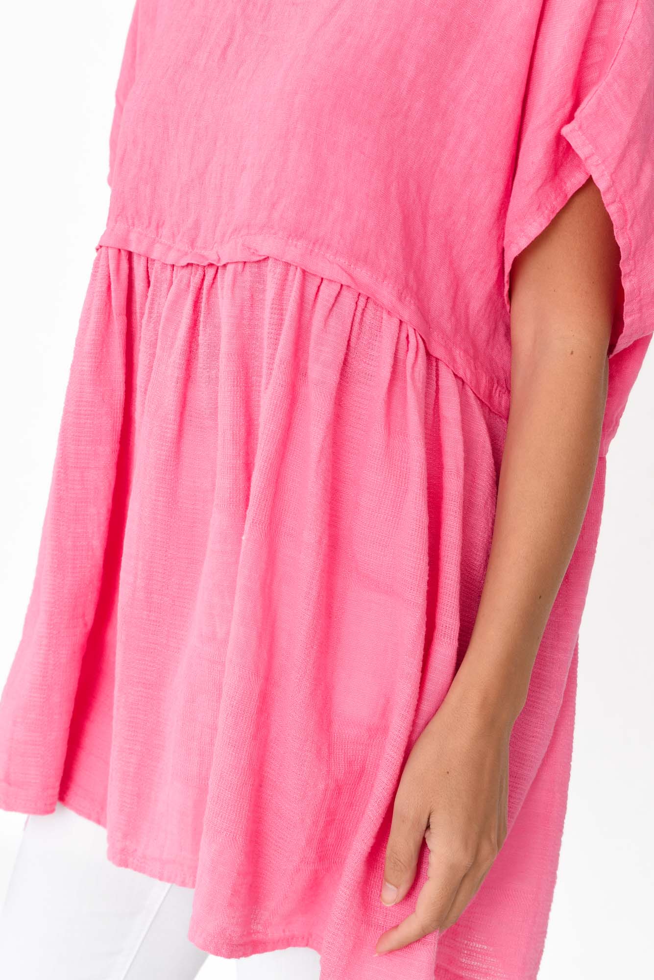 Sabre Pink Linen Top