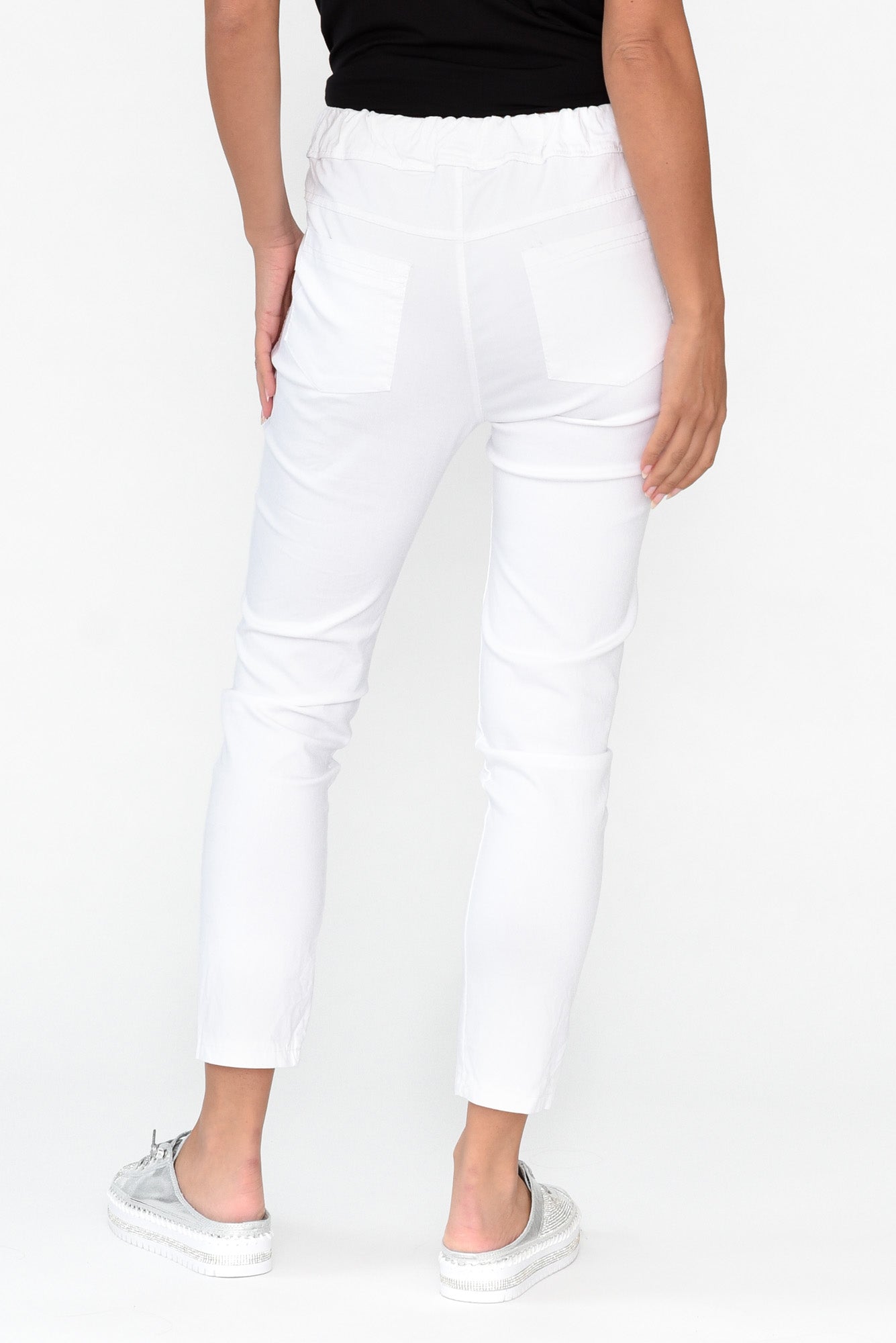 Zachary White Foil Stretch Pant