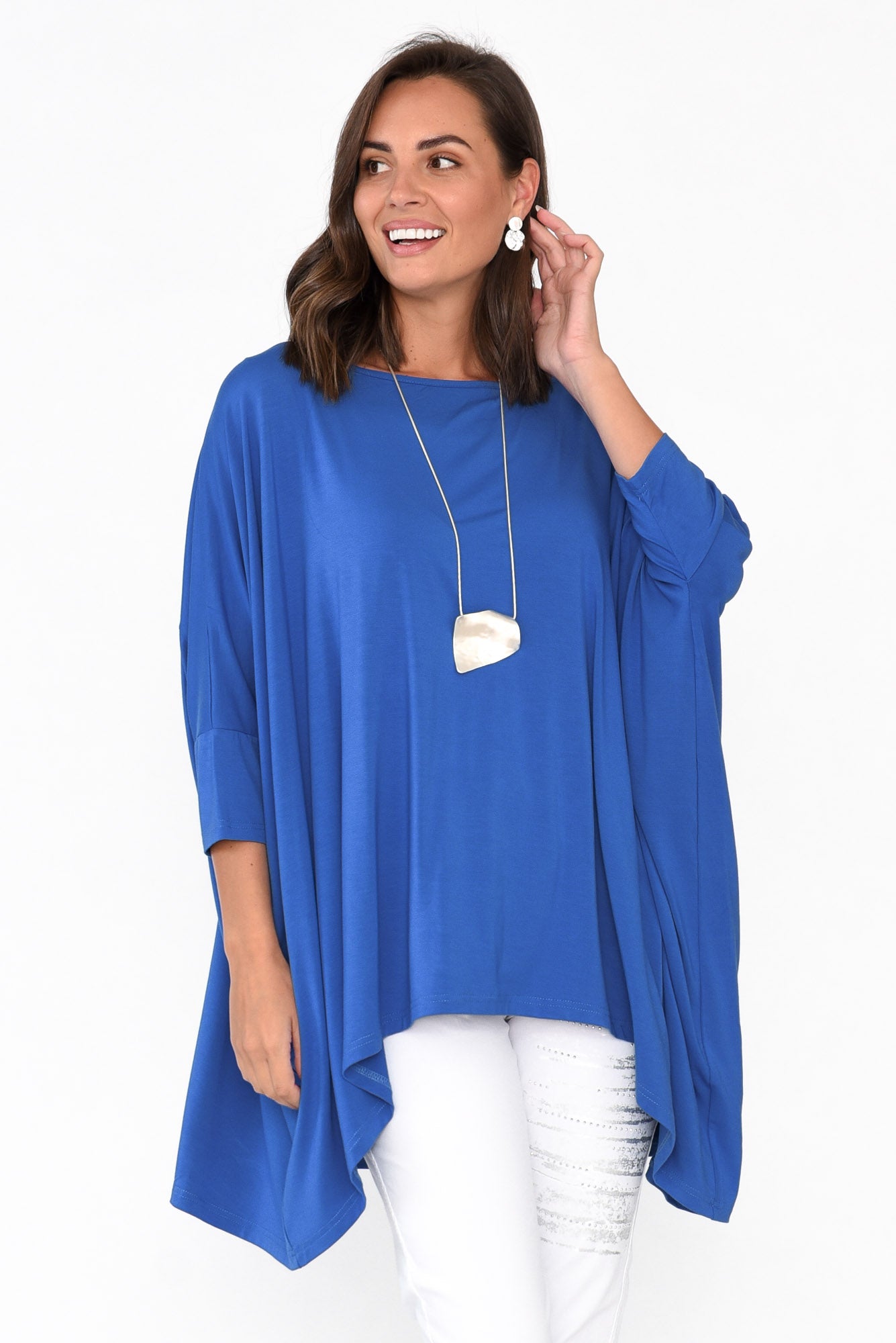 Simplicity Cobalt Bamboo Drape Top