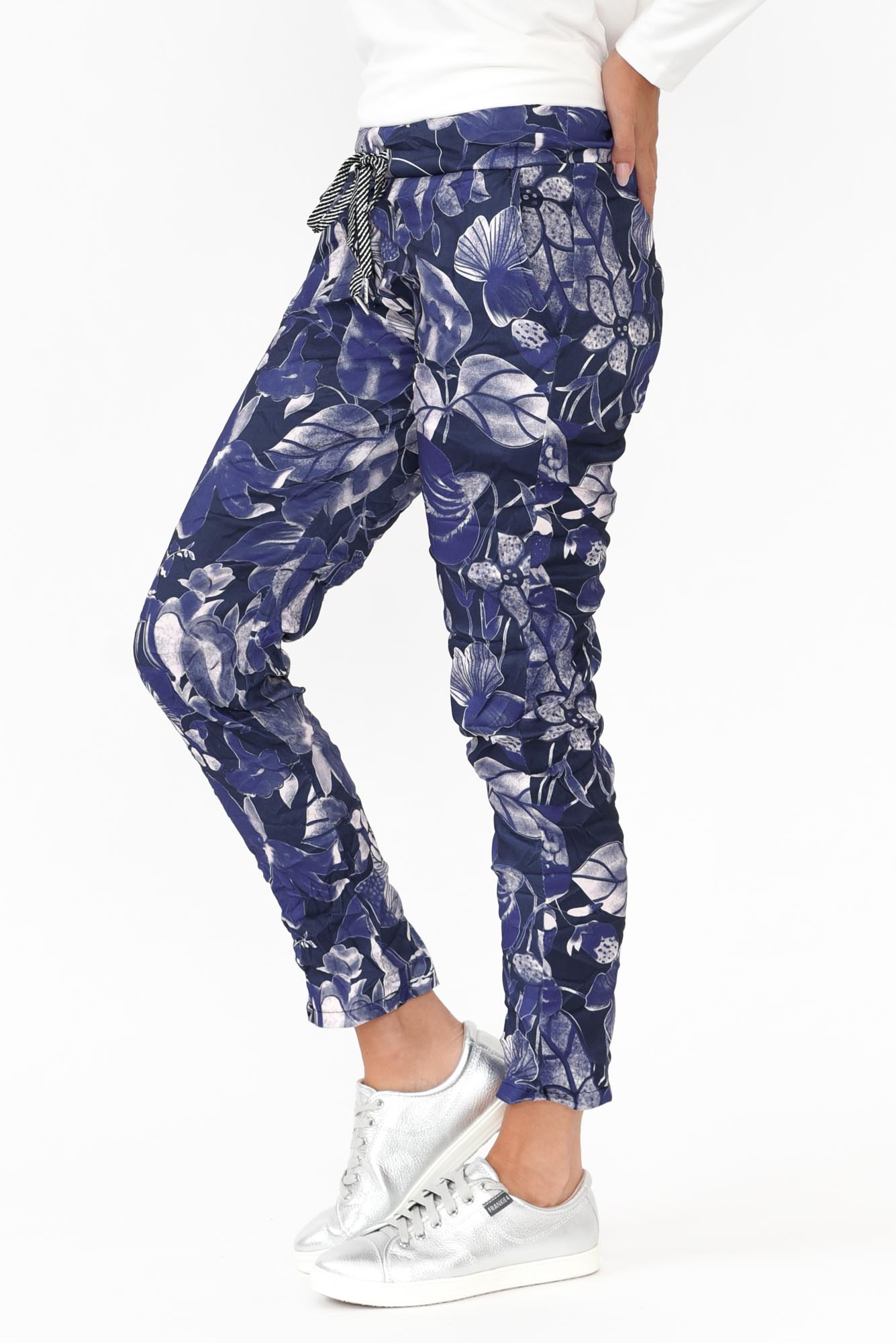 Russo Blue Floral Drawstring Pant