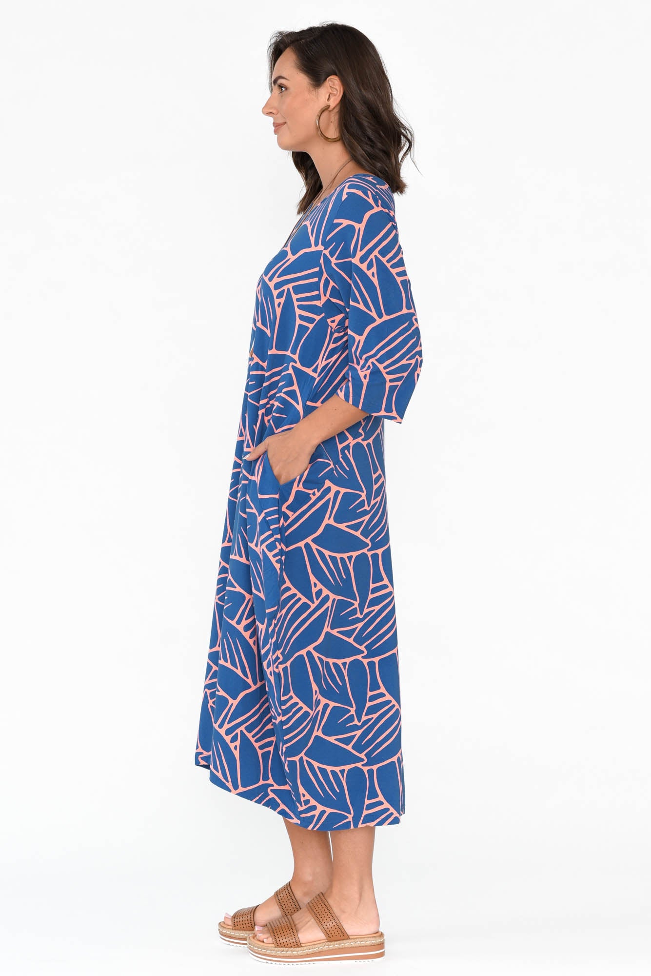 Alviva Blue Leaf Bamboo Dress