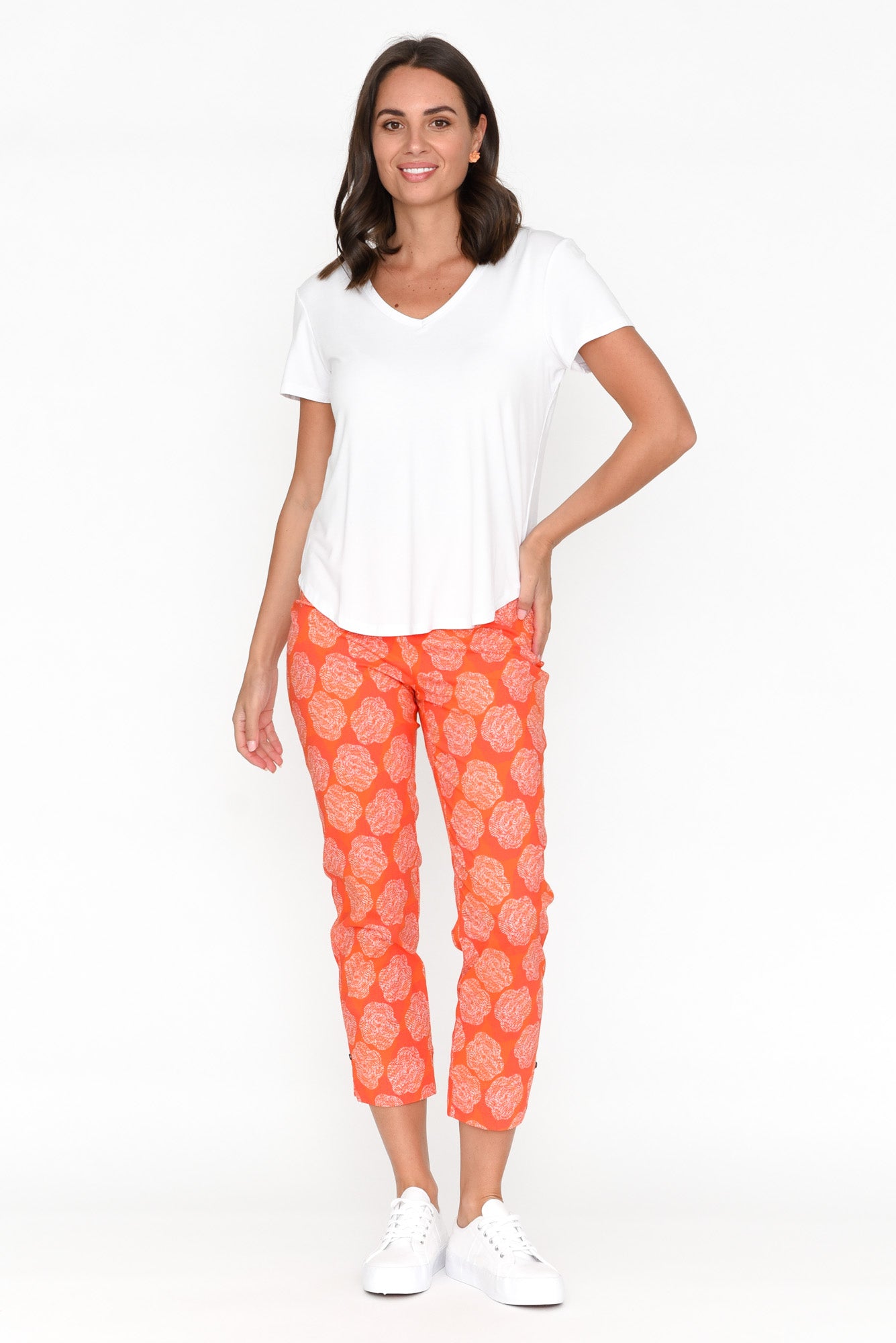 Demi Orange Spot Cotton Blend Pant