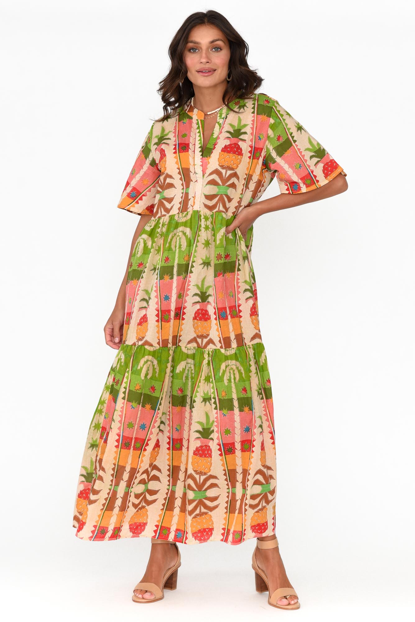 Lynwood Tropical Cotton Maxi Dress