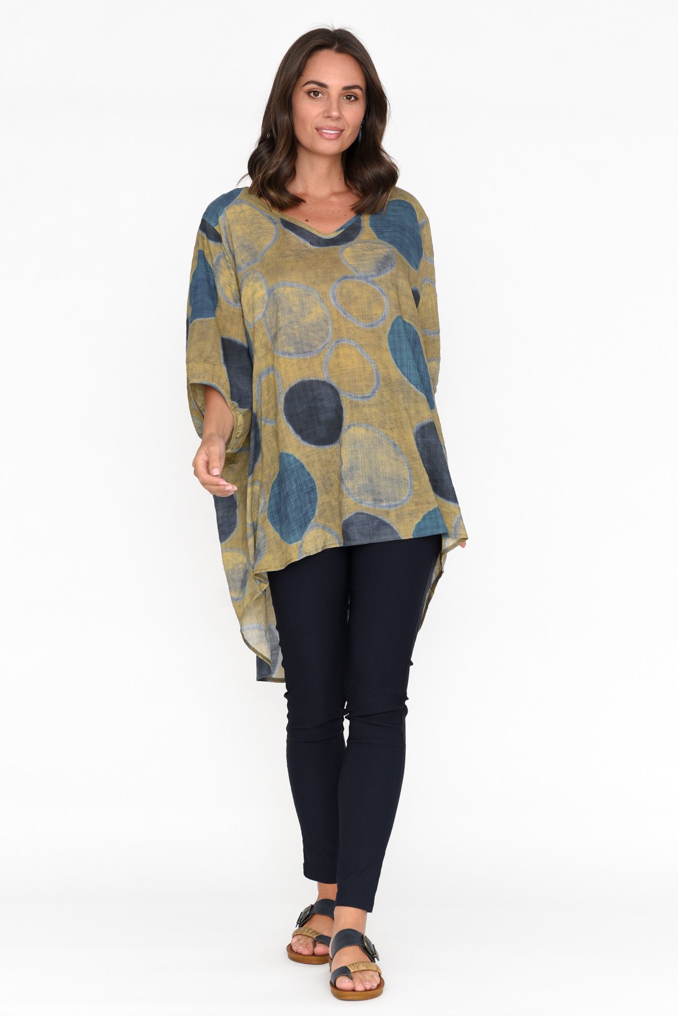 Abra Blue Spot Oversized Top
