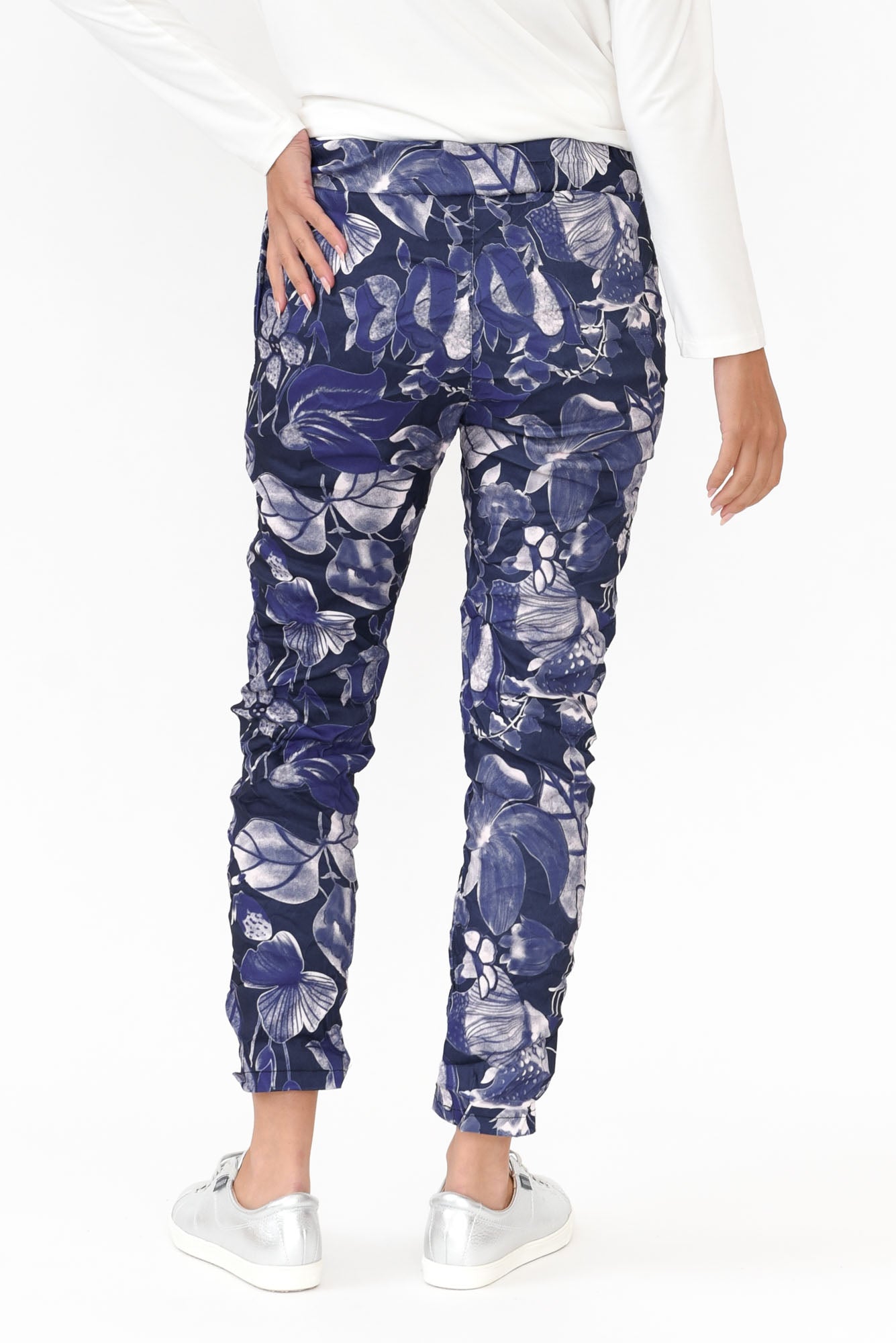 Russo Blue Floral Drawstring Pant