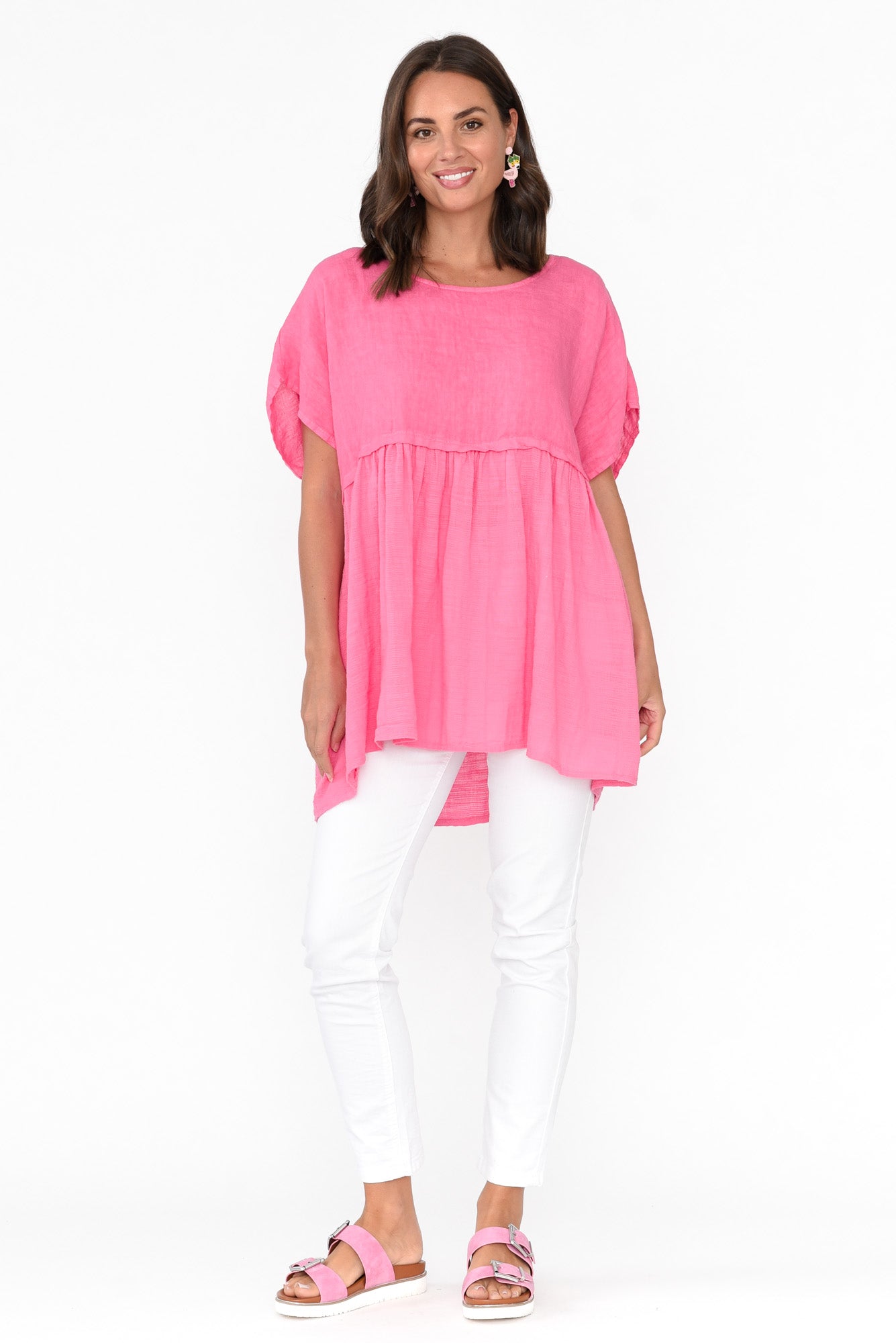 Sabre Pink Linen Top