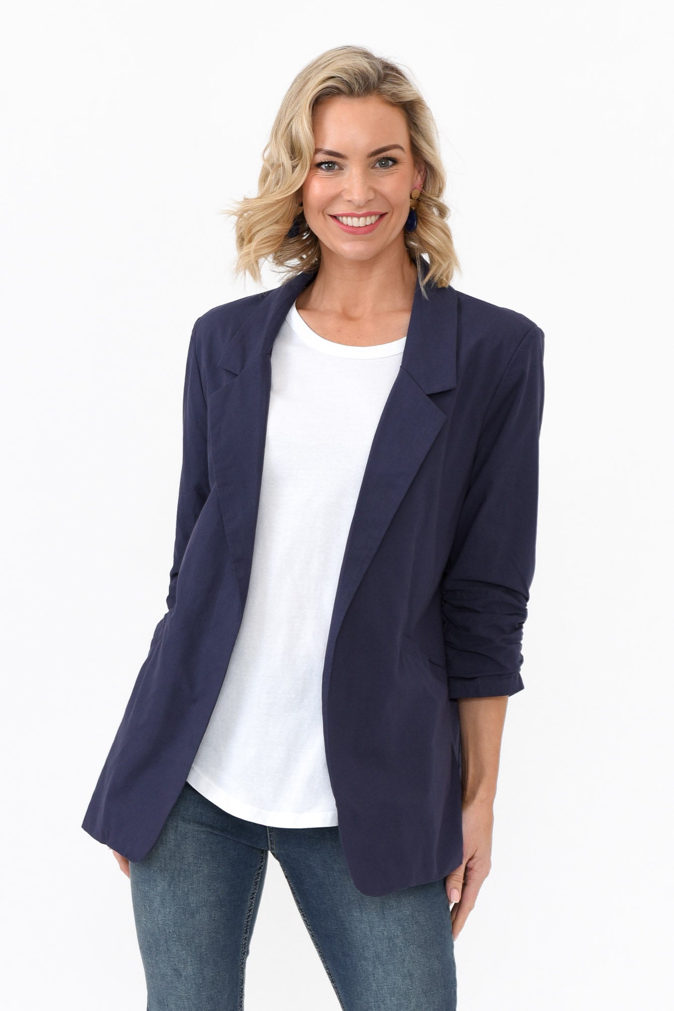 Figaro Navy Cotton Blazer
