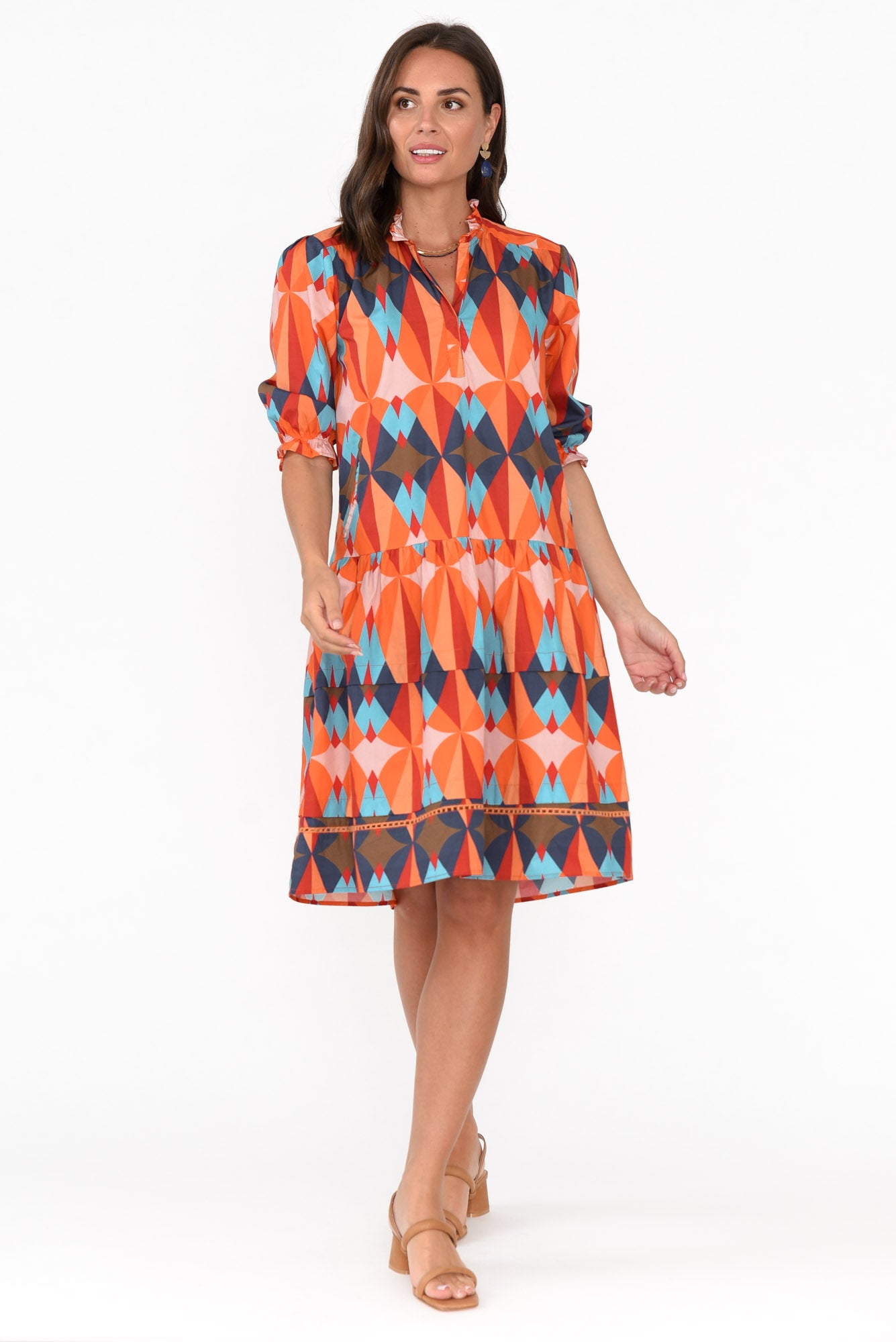 Hayes Kaleidoscope Cotton Poplin Dress