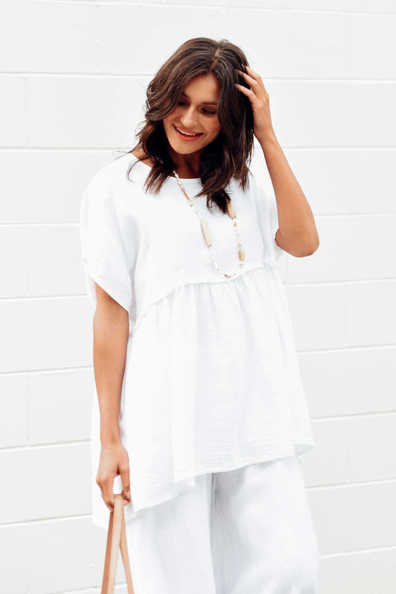 Sabre White Linen Top