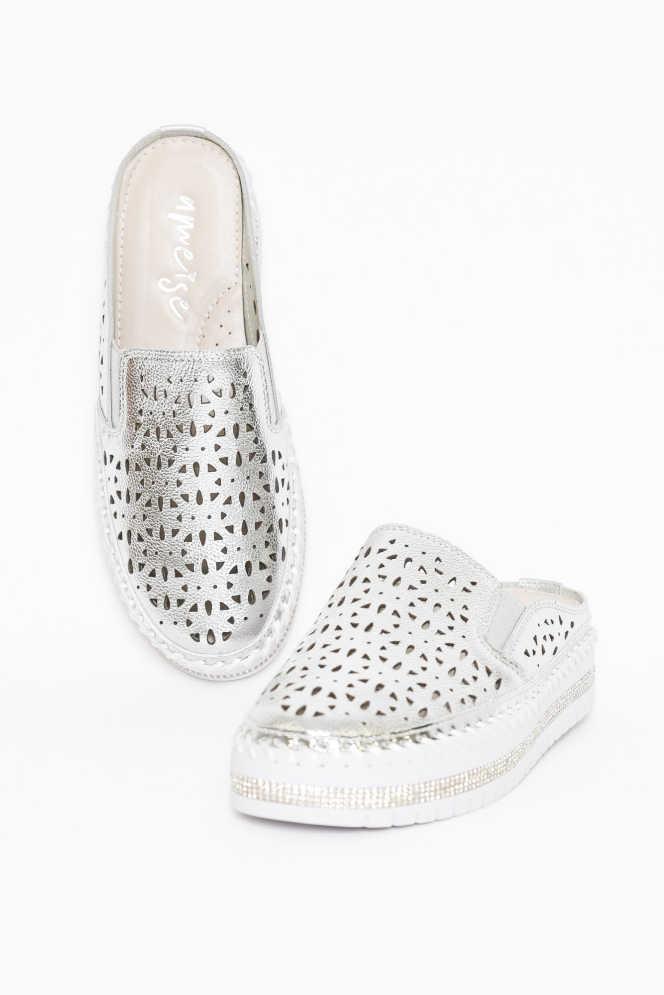 Blessed Sliver Leather Mule Sneaker