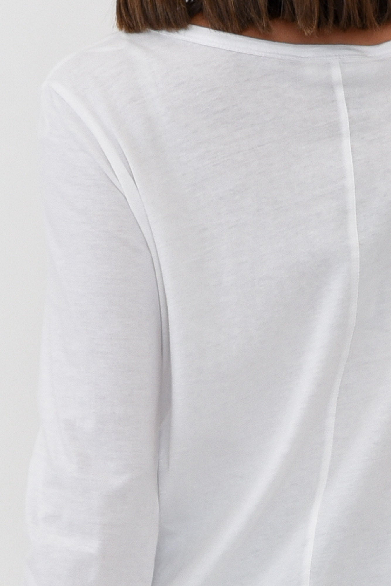 Megan White Cotton Long Sleeve Top