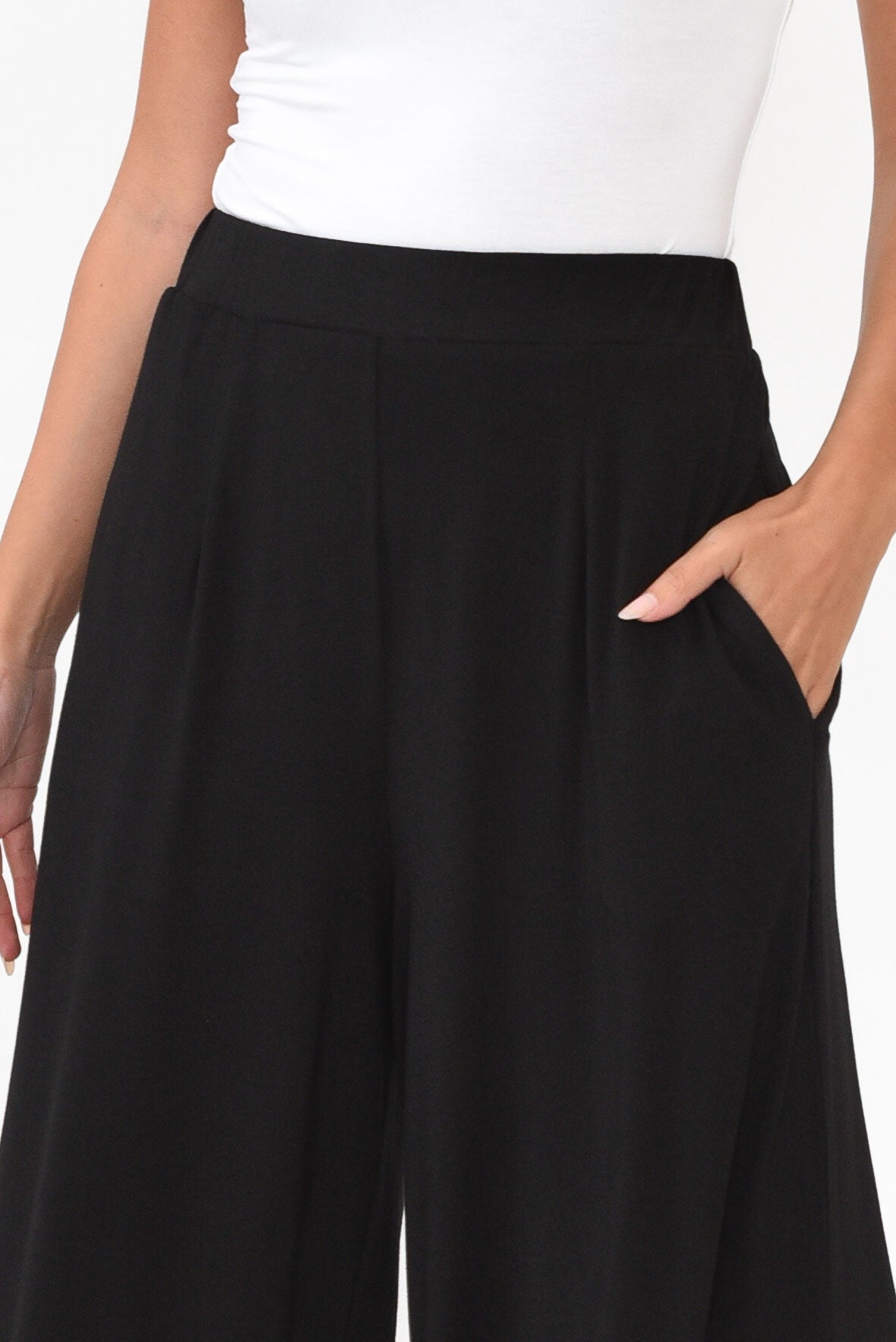 Lowen Black Modal Wide Leg Pant