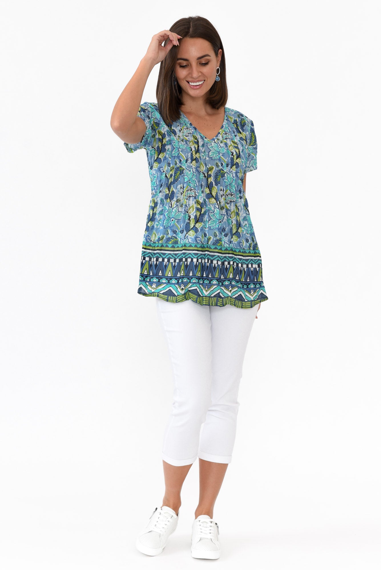 Fia Blue Botanic Cotton Top