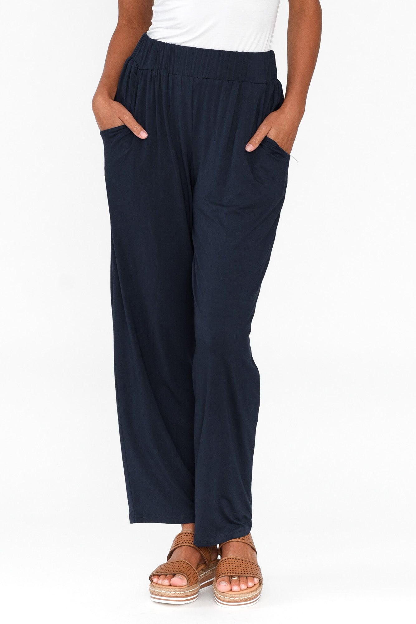 Rosella Navy Bamboo Pant