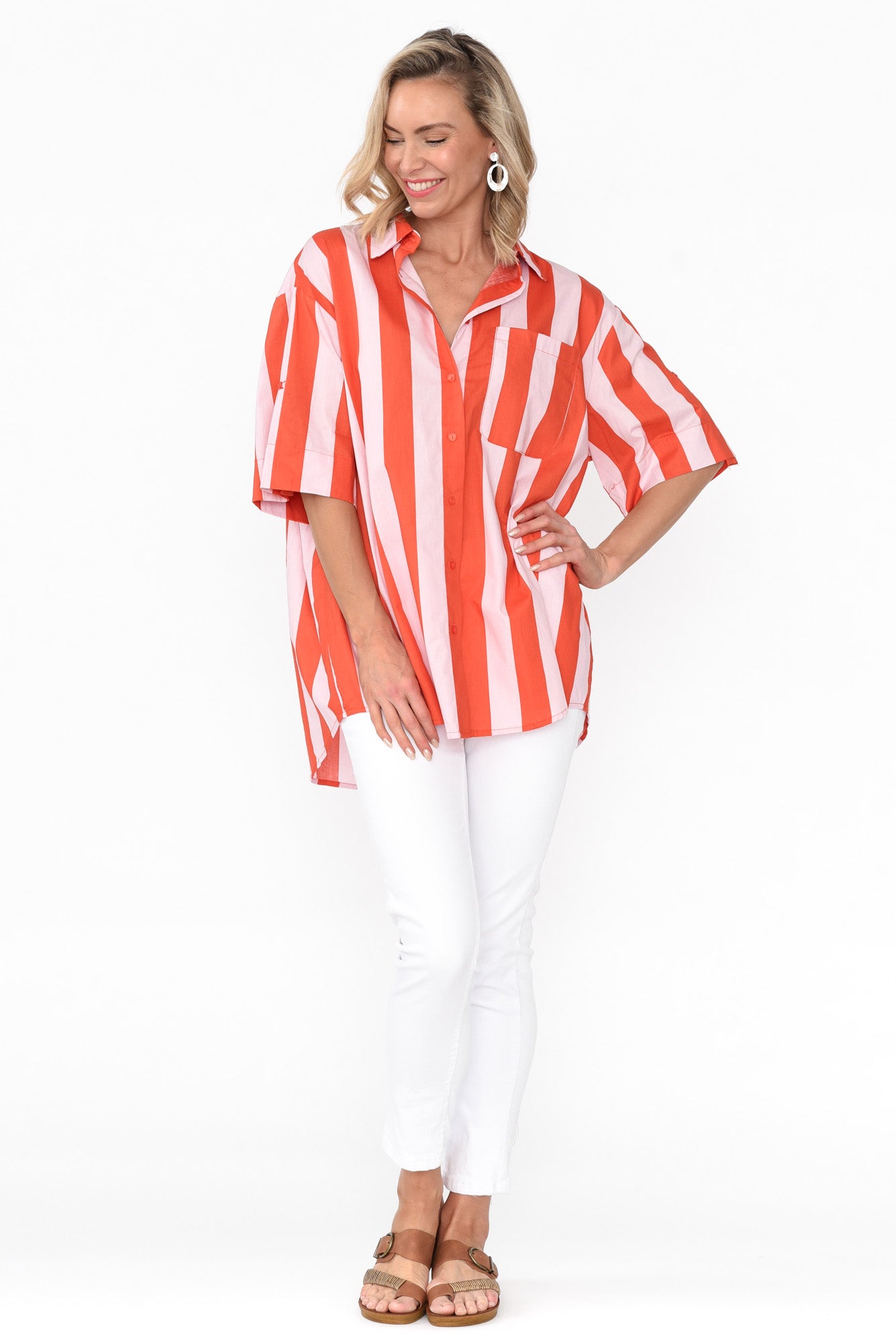 Yanis Pink Stripe Cotton Shirt