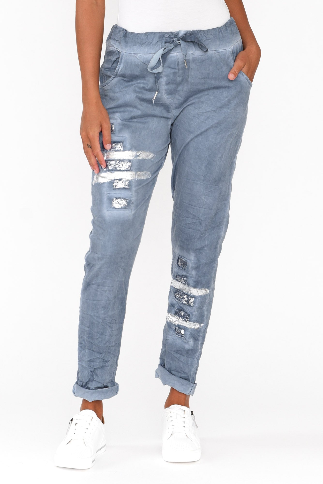 Lexus Blue Foil Stretch Pant