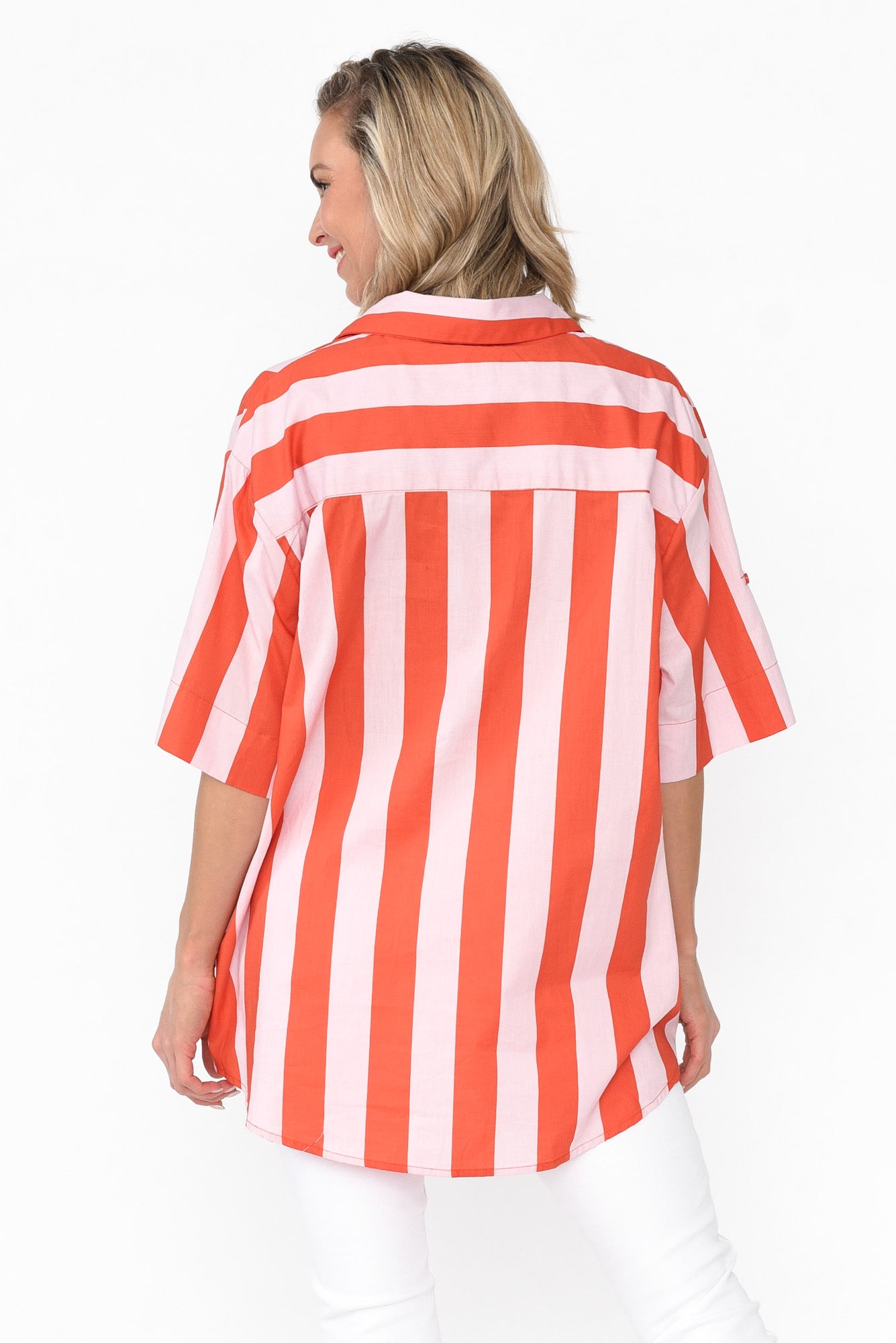 Yanis Pink Stripe Cotton Shirt