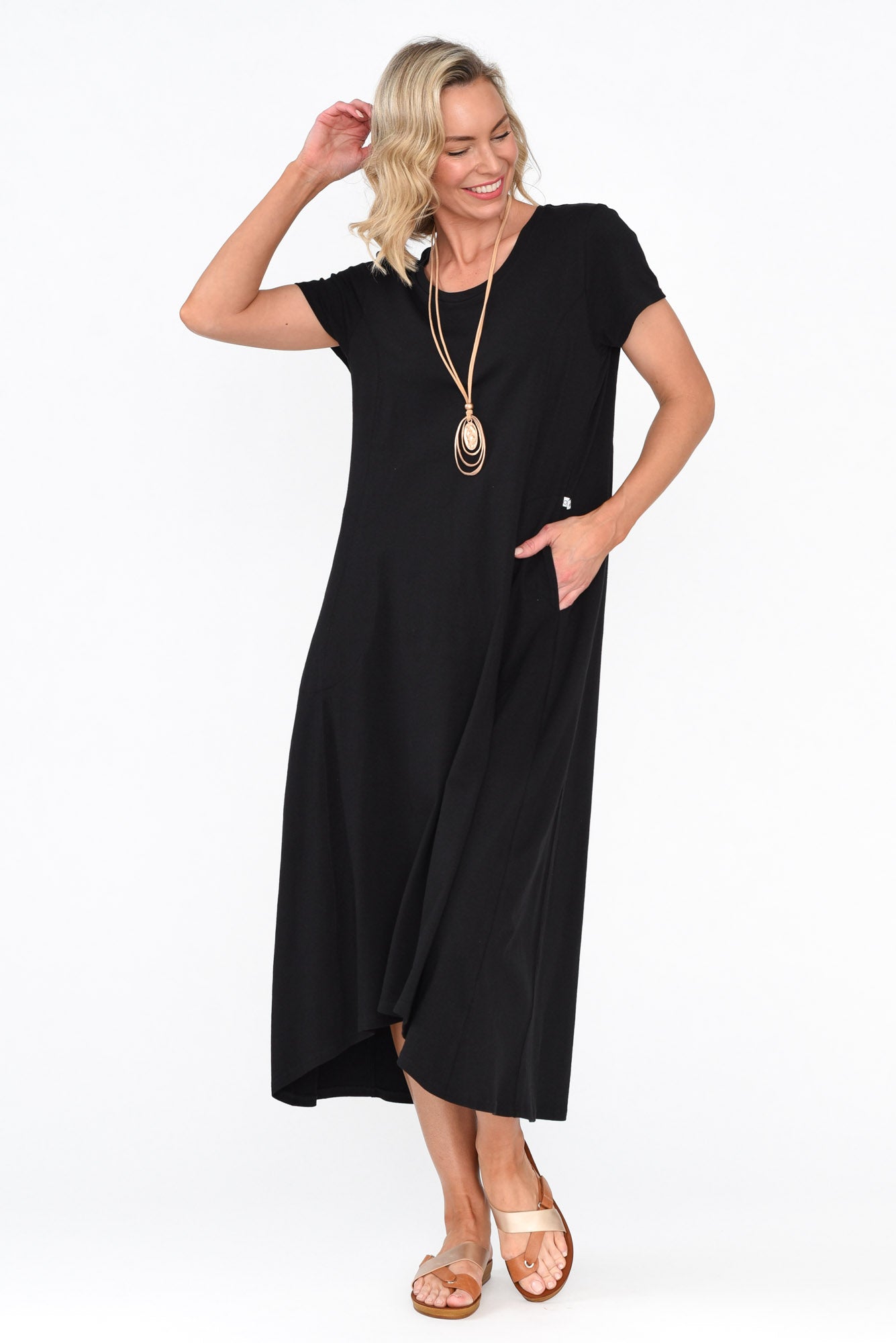 Patrick Black Cotton Pocket Dress