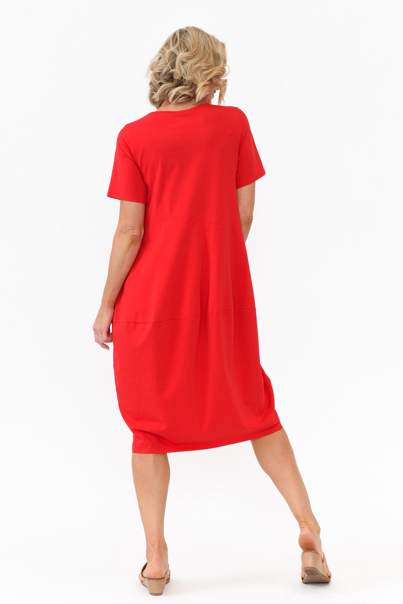Morgan Red Diagonal Seam Dress