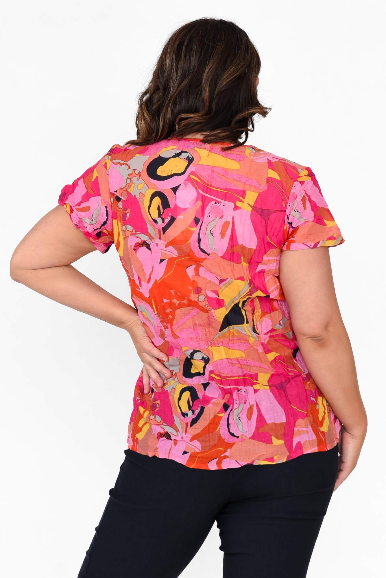 Fia Pink Poppy Cotton Top