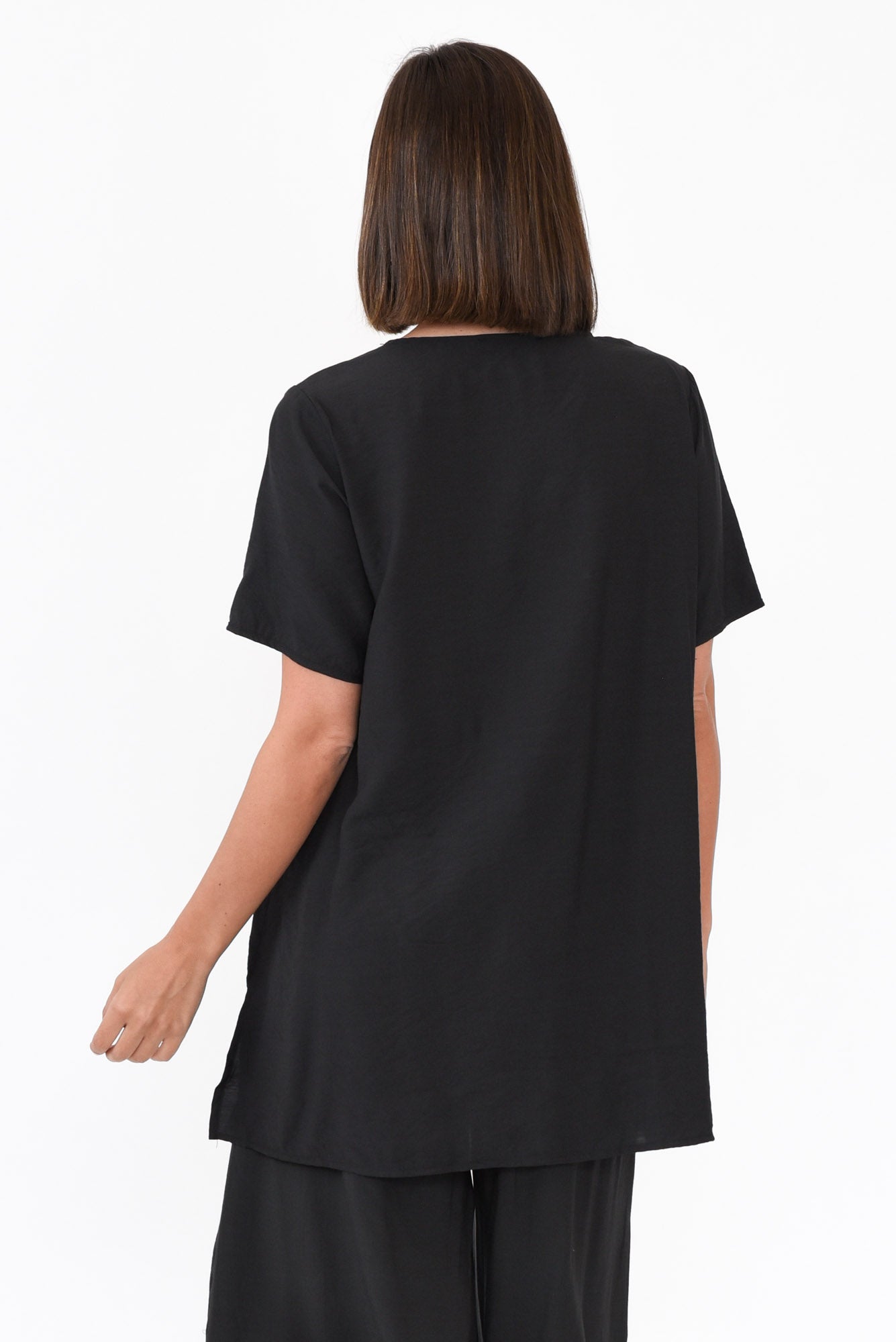 Shoshana Black Cotton Layered Top