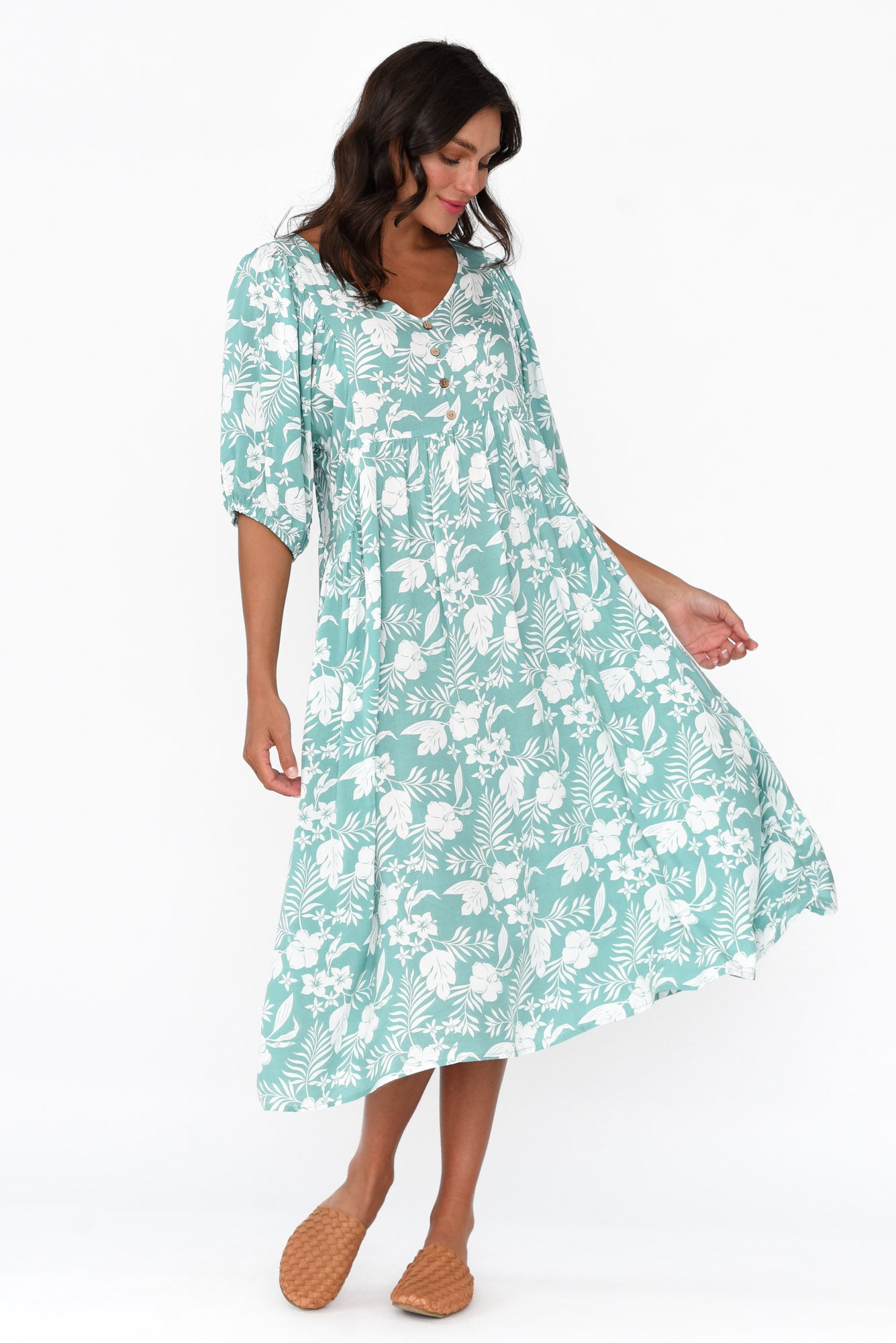 Kacey Sage Garden Button Dress