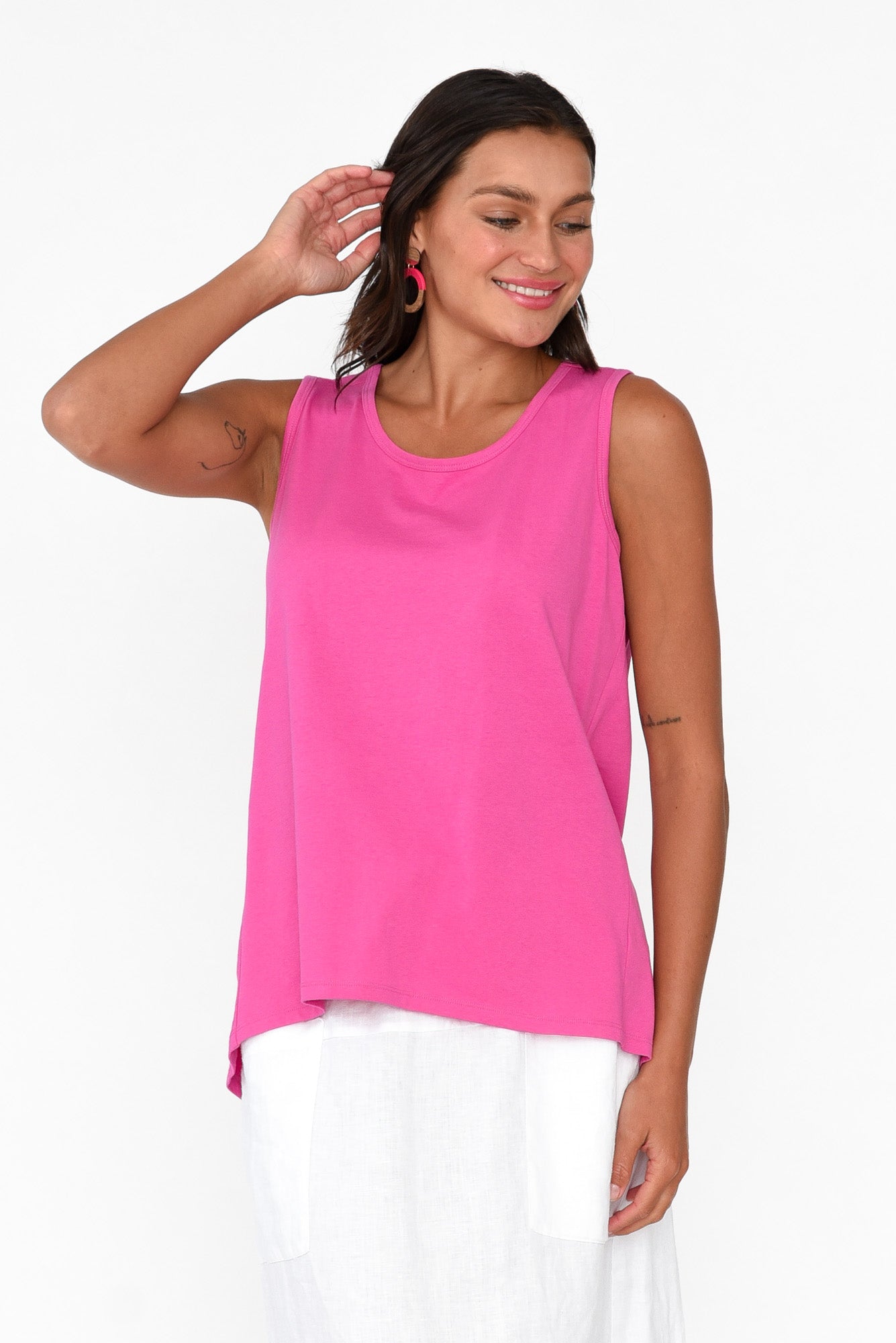 Josie Hot Pink Cotton Tank