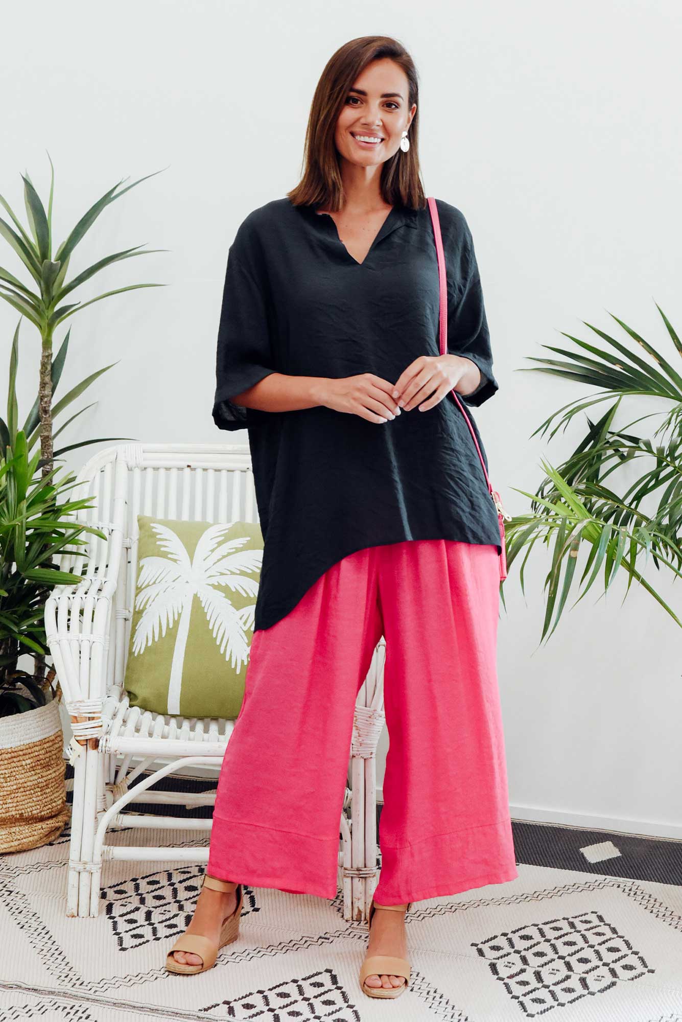 Gideon Navy Cotton Frill Top
