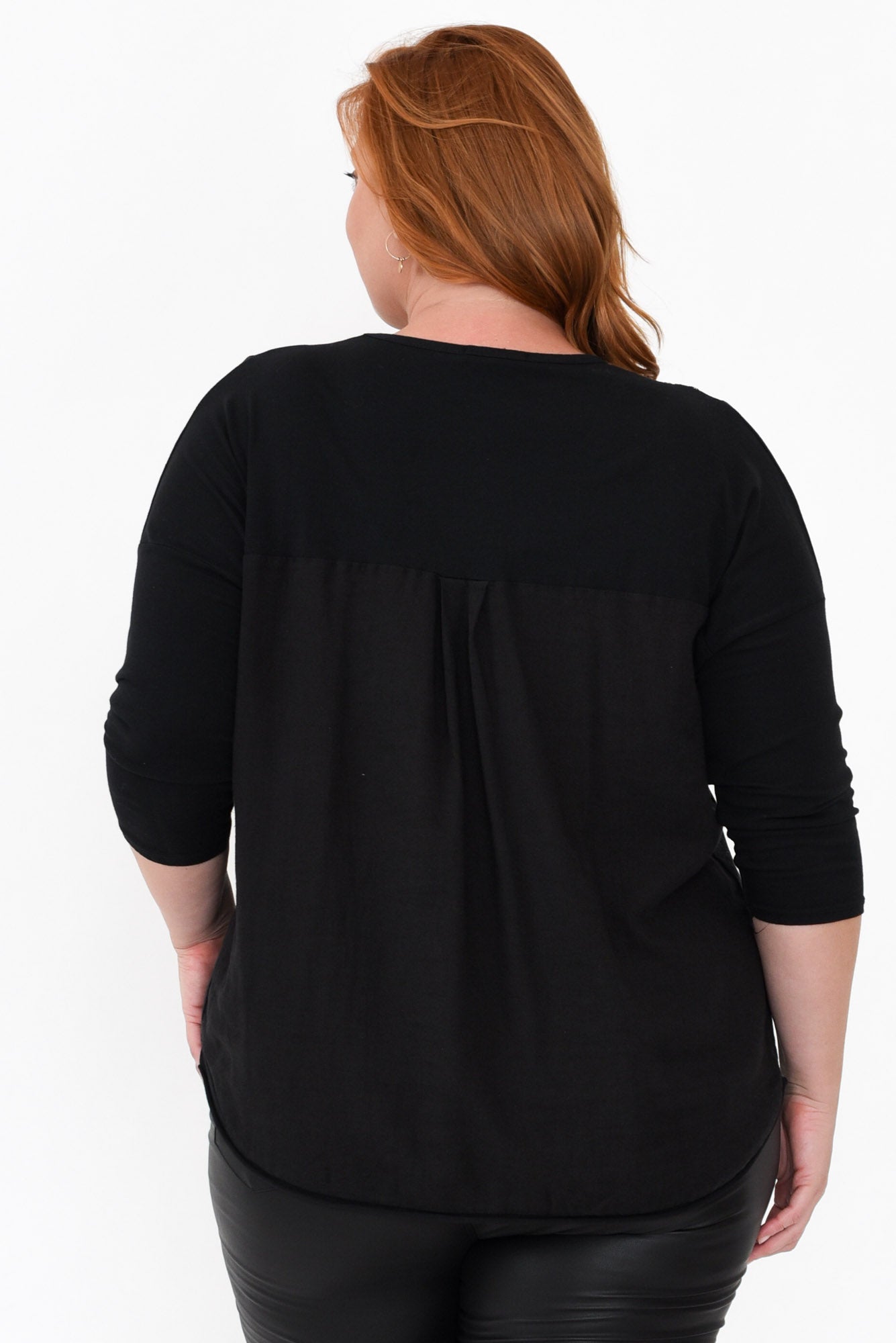 Willard Black Cotton Sequin Top