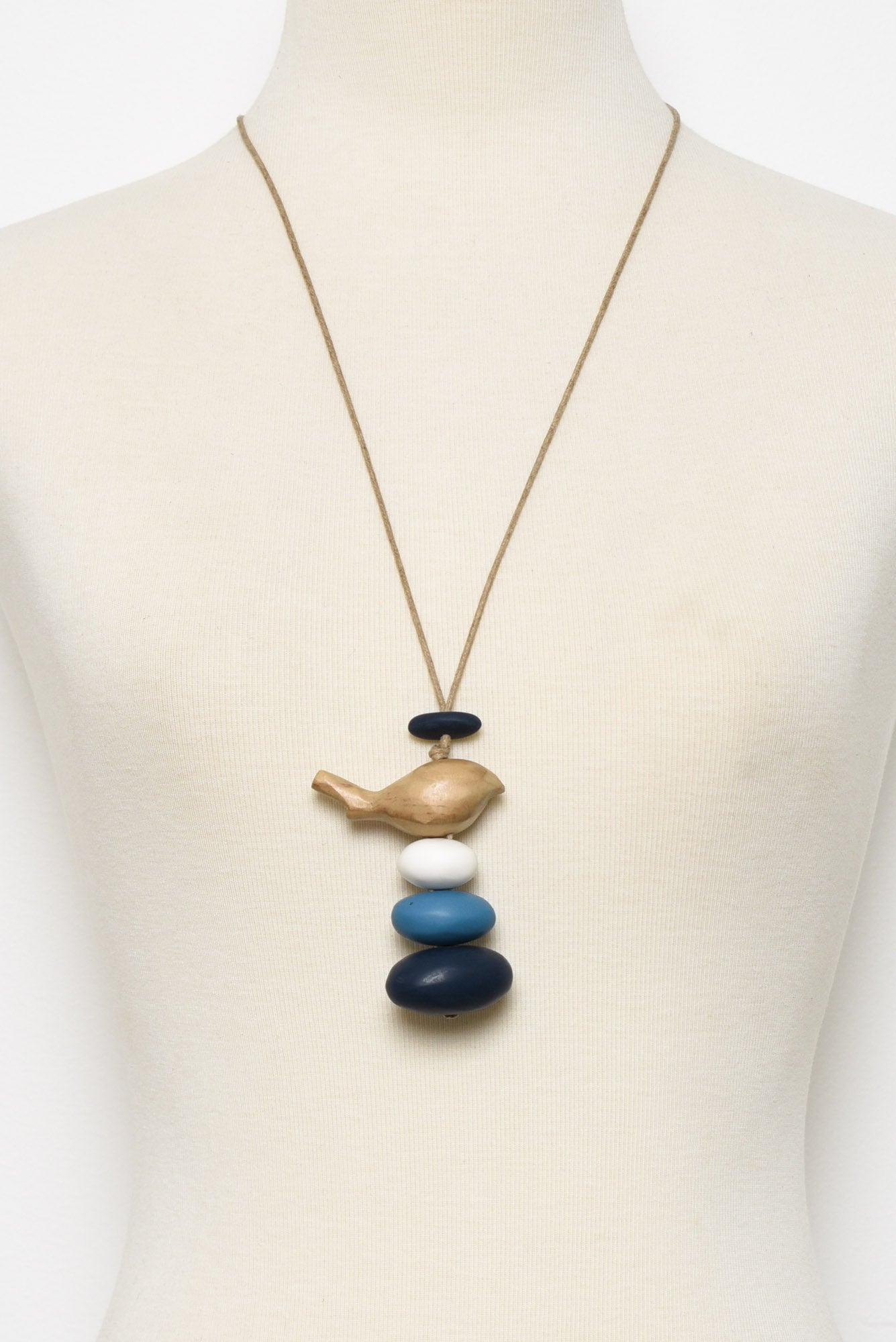 Raylene Blue Bird Wood Necklace