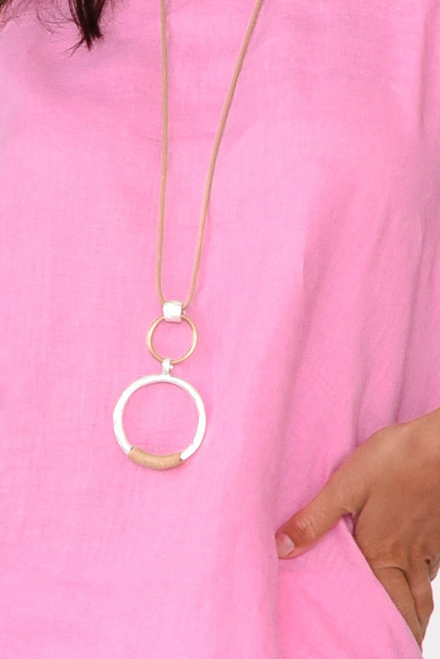 Bianca Pink Linen Button Back Tank