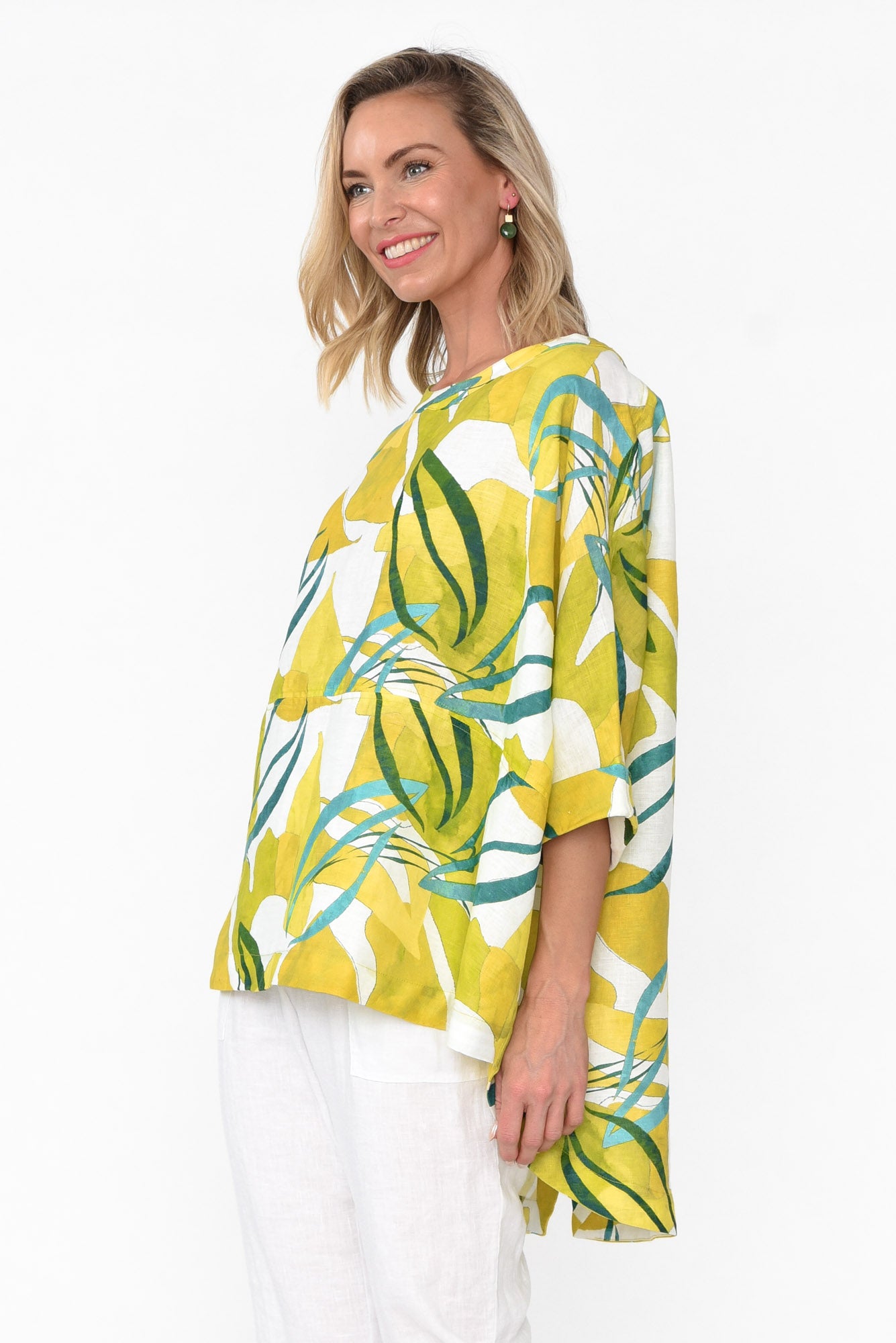 Huxton Yellow Garden Pleat Top