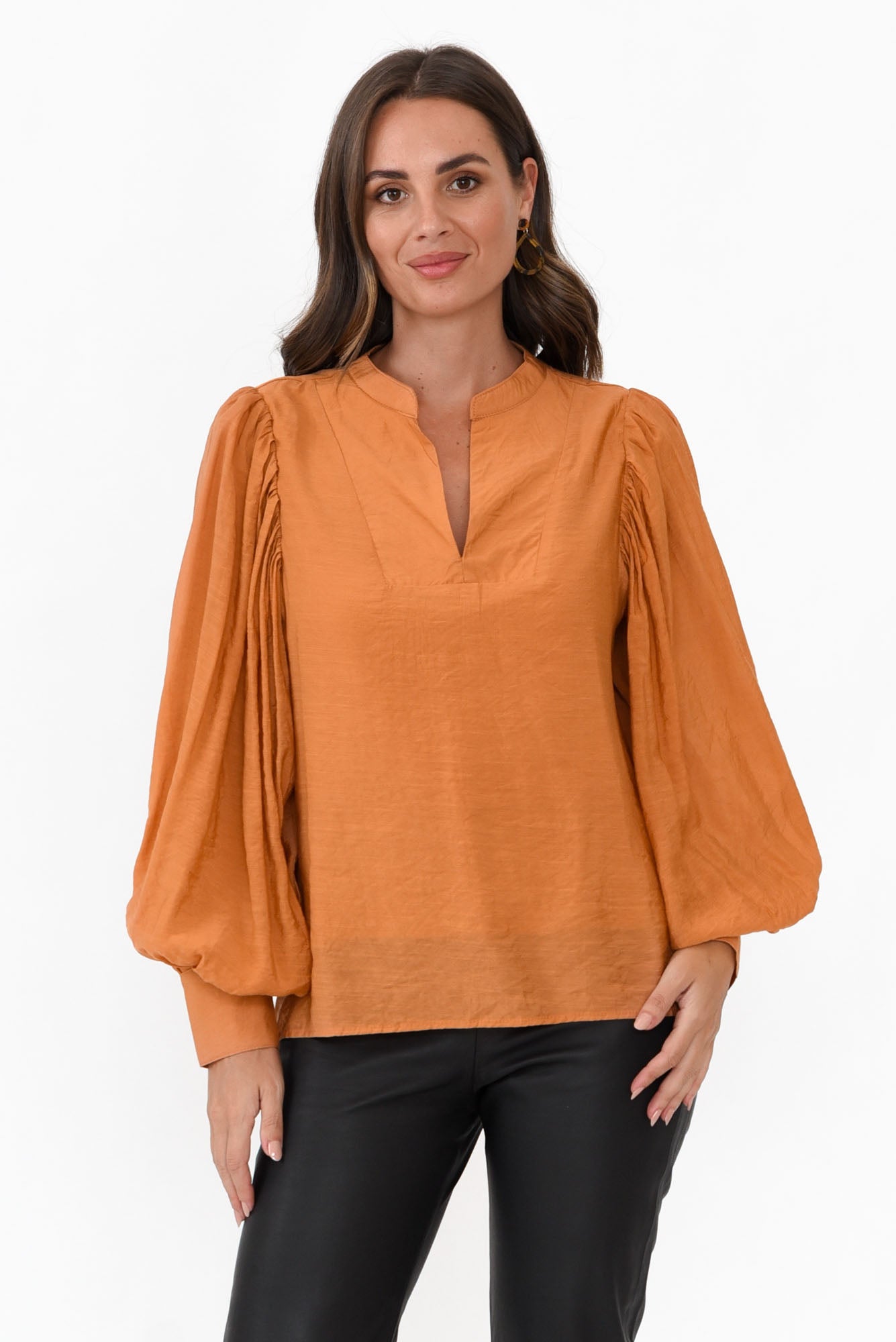 Kane Rust Cotton Blend Top