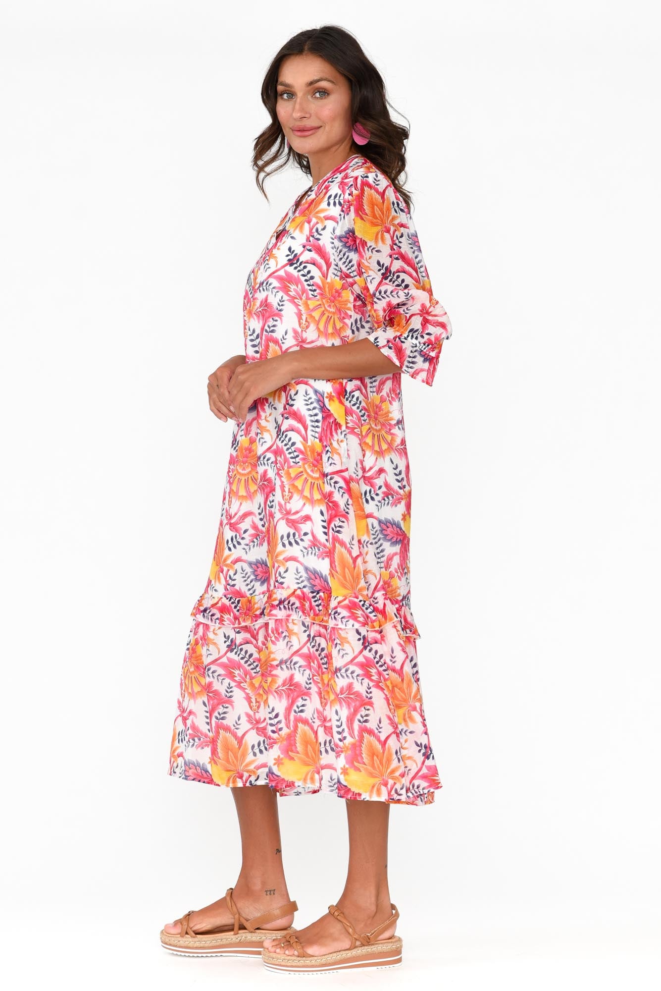 Jetta Pink Botanical Shirt Dress