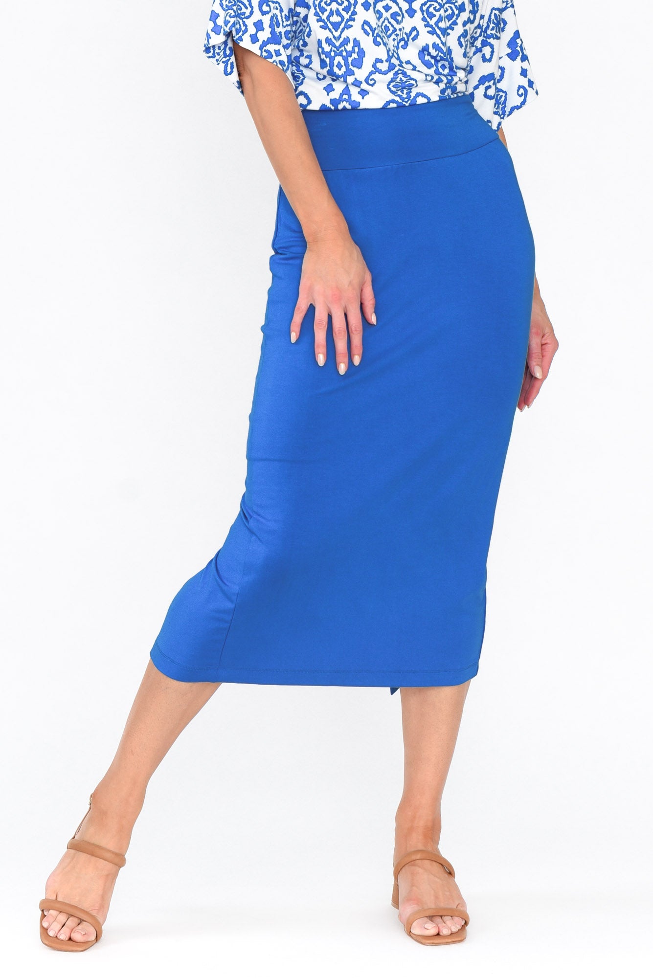 Cobalt Bamboo Maxi Tube Skirt