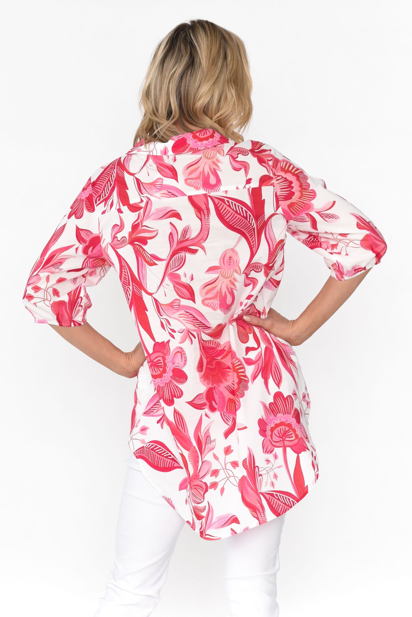 Meghan Pink Floral Cotton Shirt