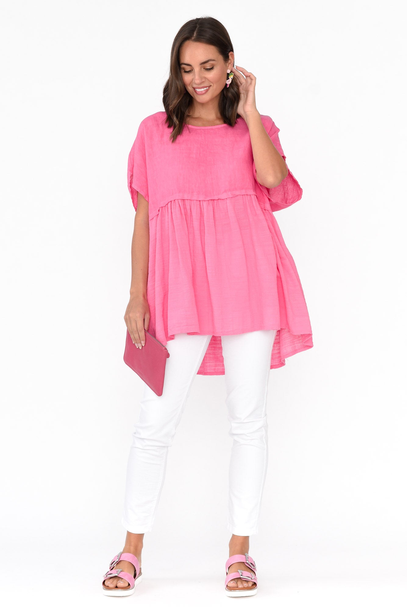 Sabre Pink Linen Top