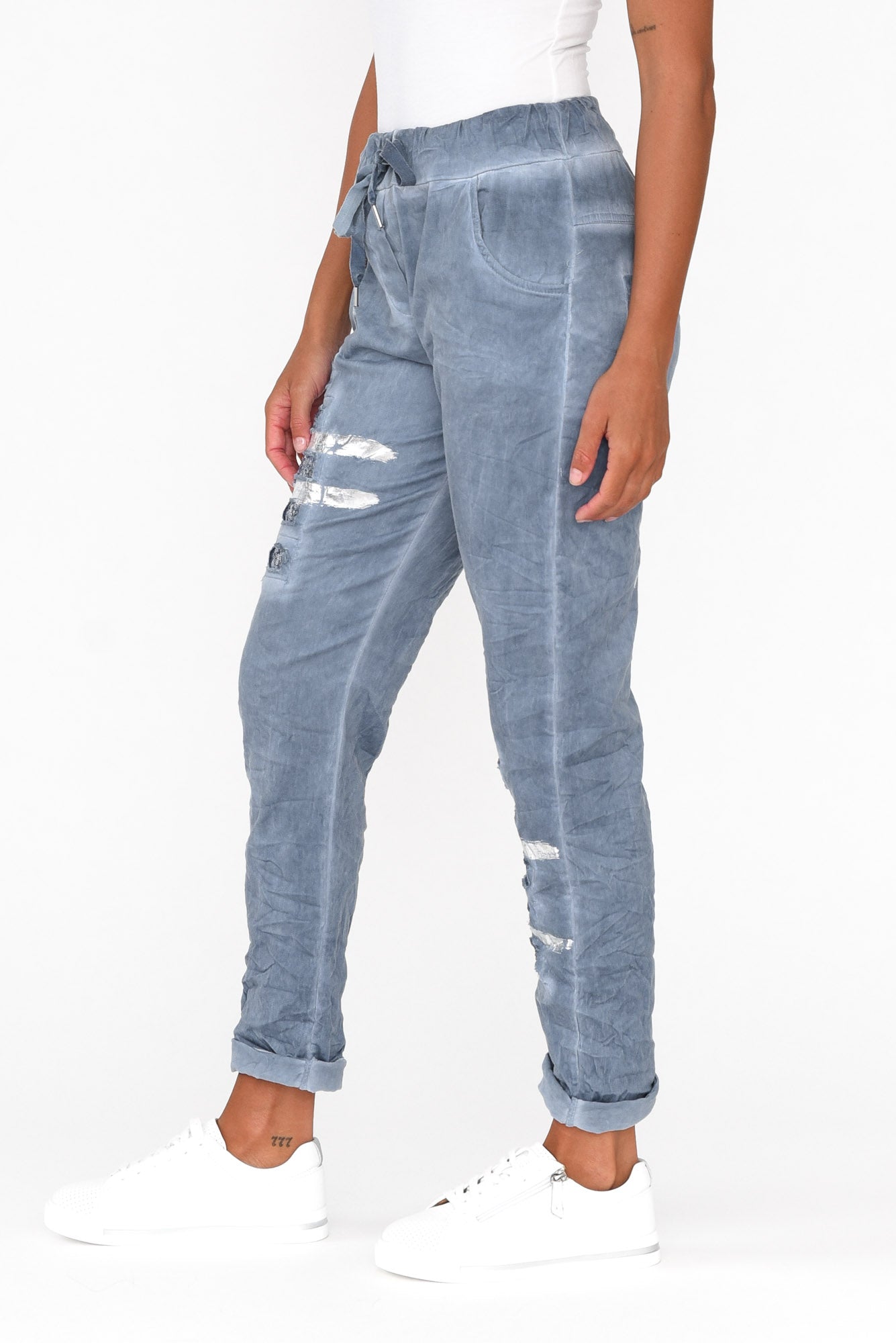 Lexus Blue Foil Stretch Pant