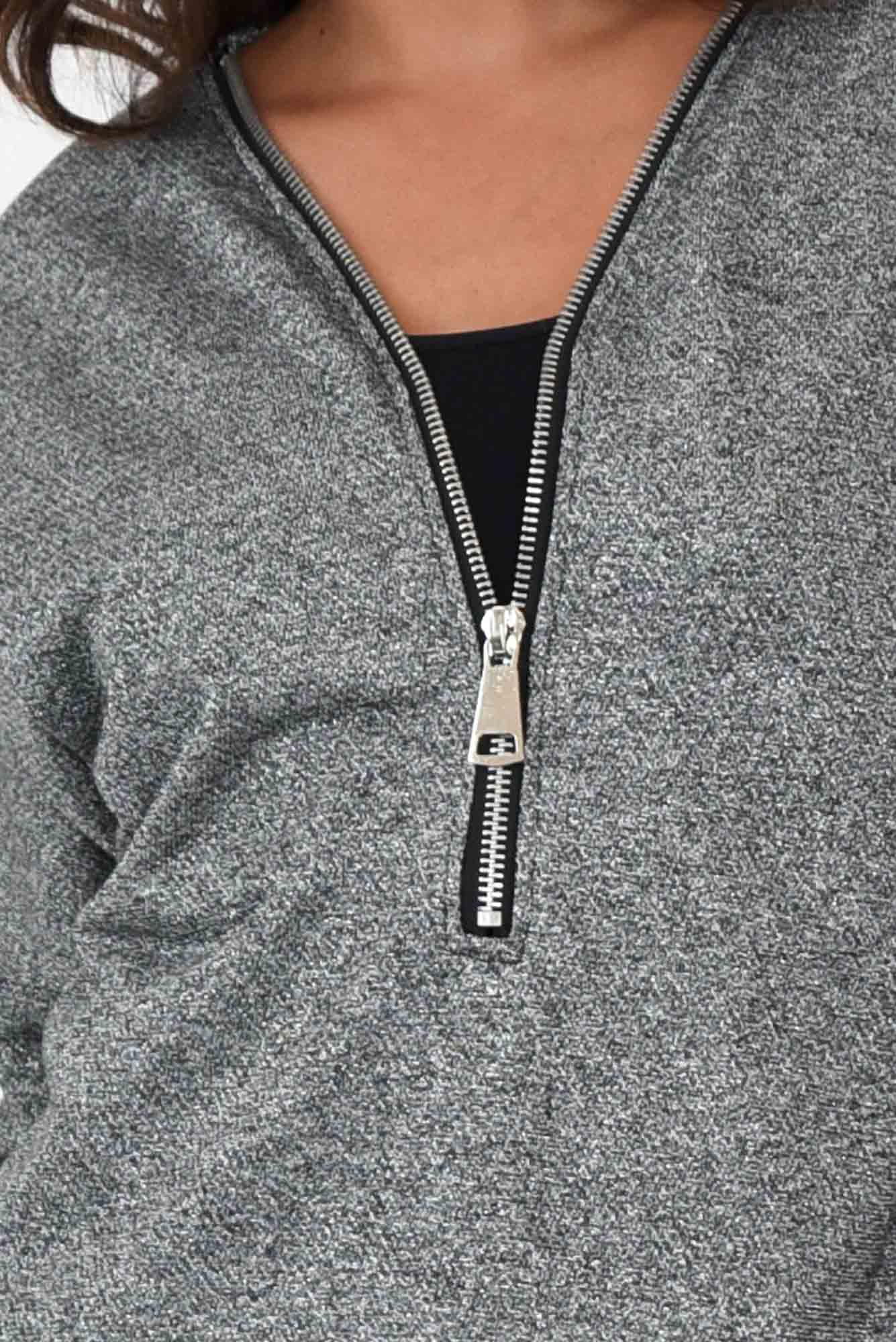 Bentley Grey Cotton Zip Top