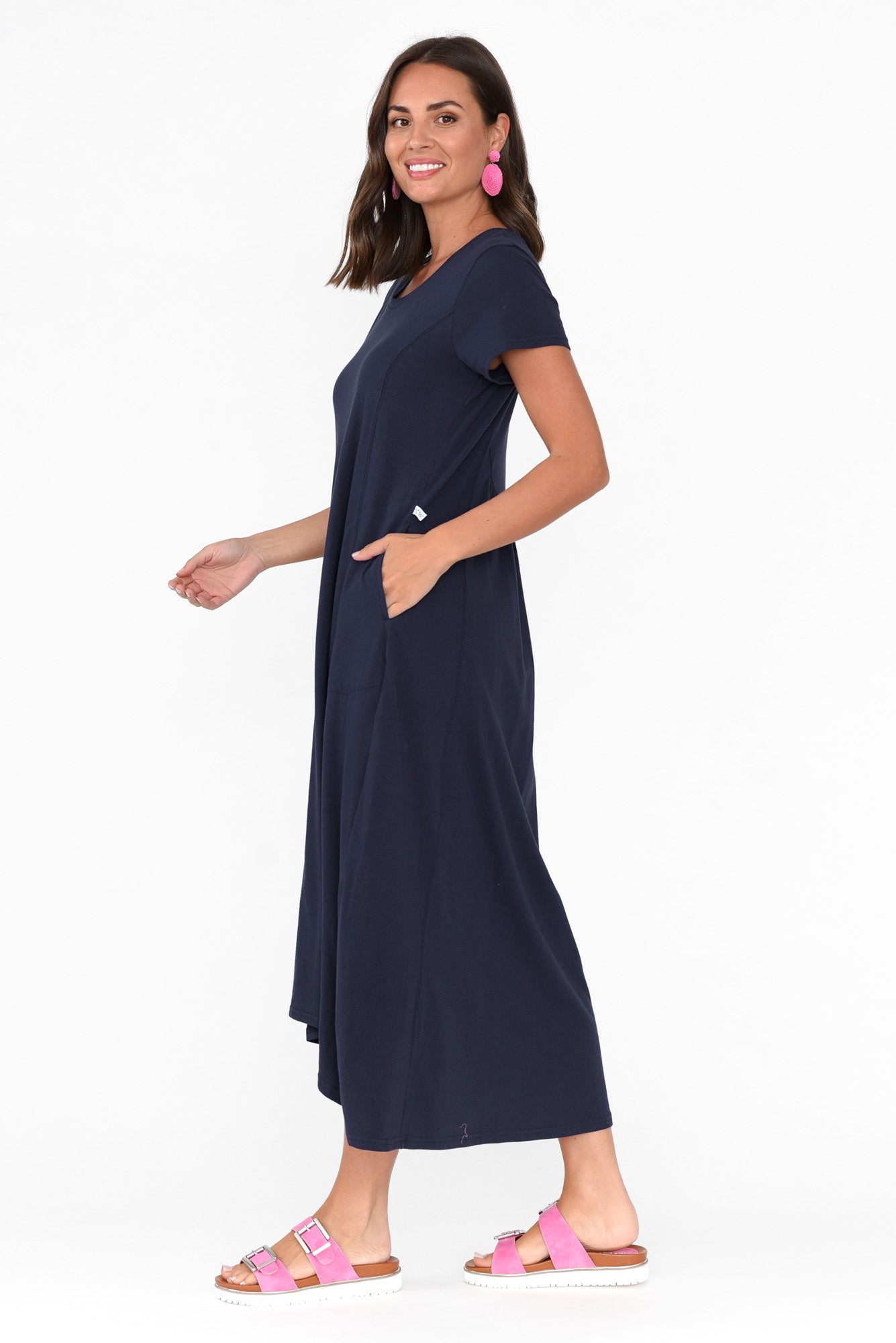 Patrick Navy Cotton Pocket Dress
