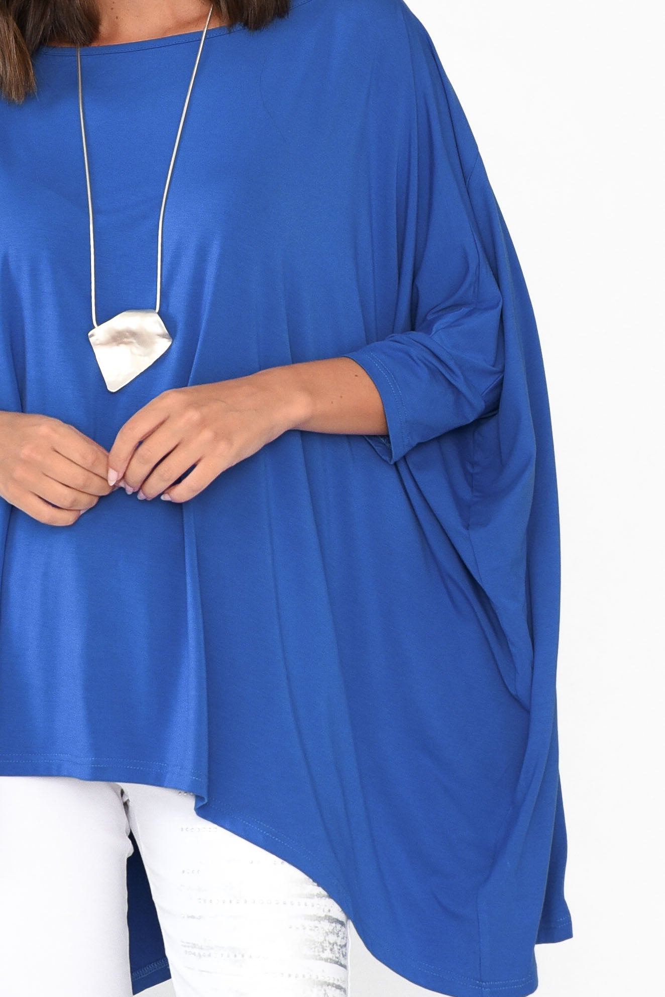 Simplicity Cobalt Bamboo Drape Top