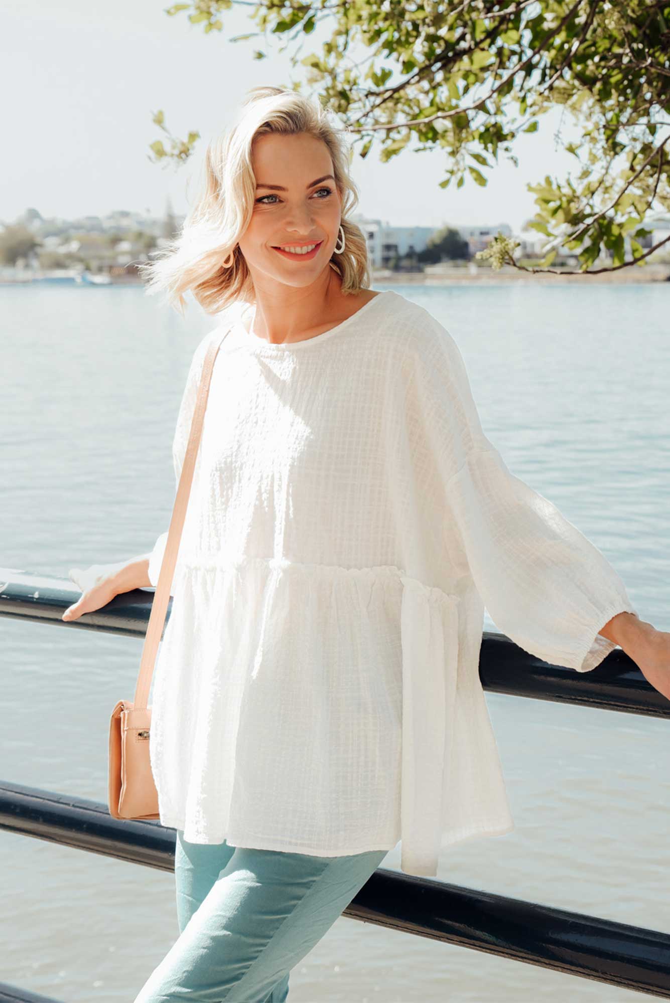 Braun White Cotton Top