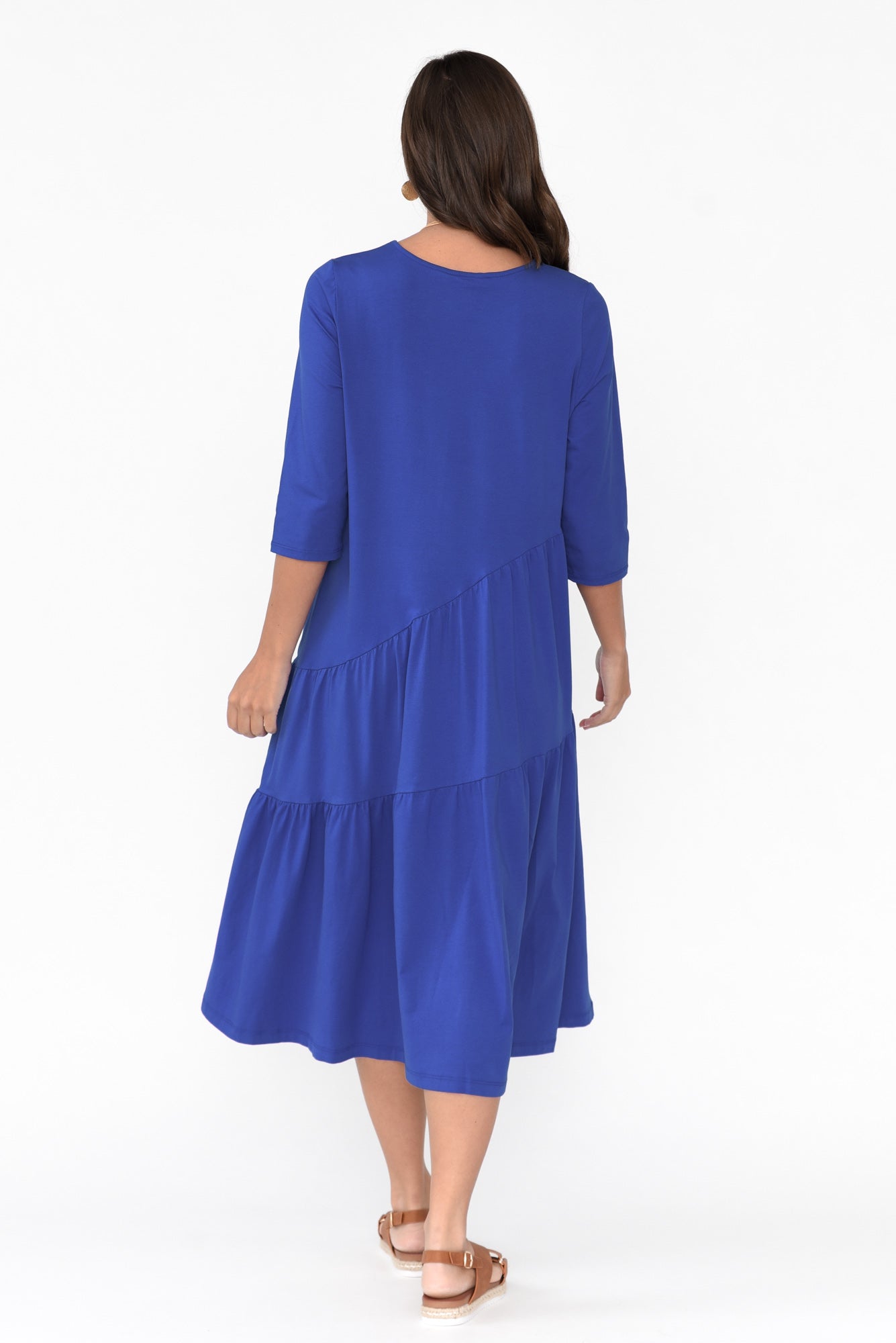 Masie Cobalt Diagonal Gathered Dress