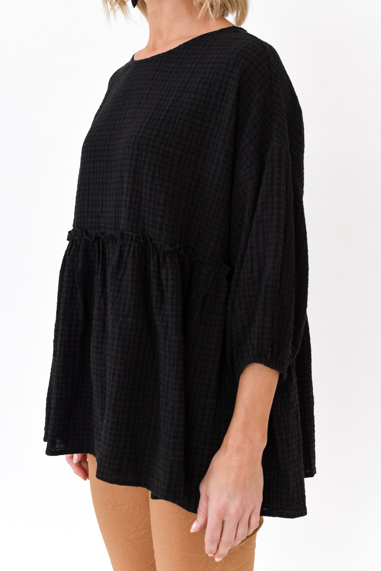 Braun Black Cotton Top