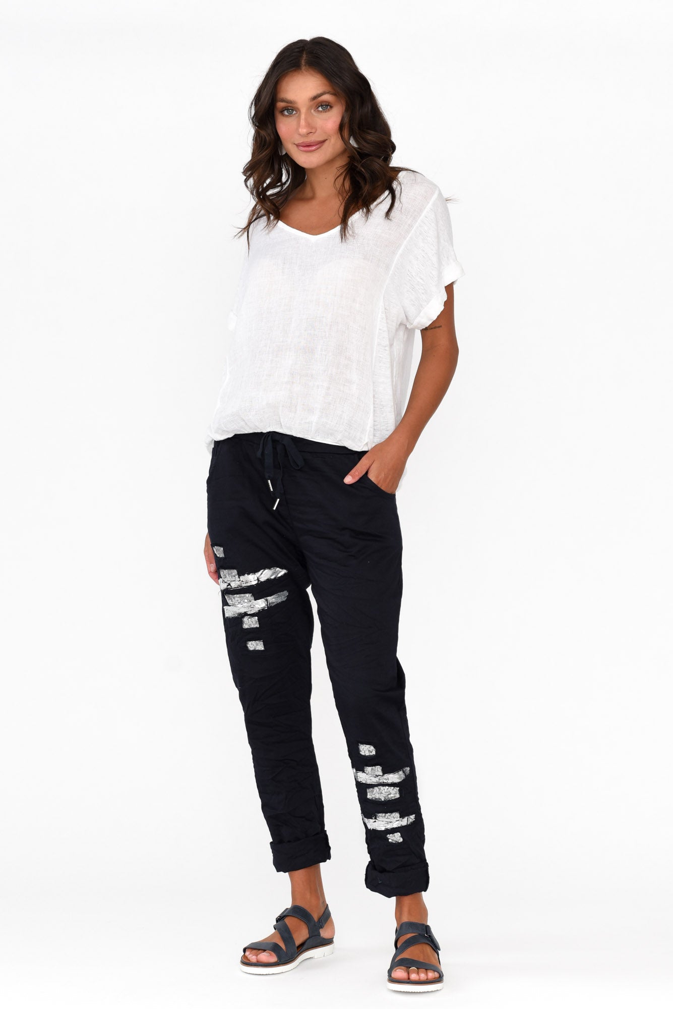 Lexus Navy Foil Stretch Pant