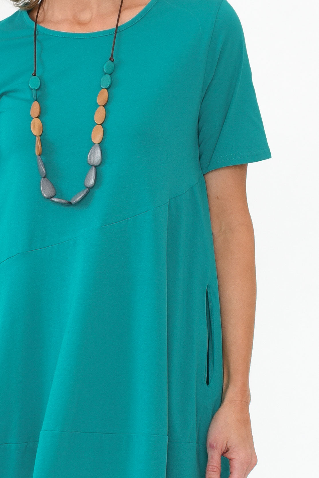Morgan Aqua Diagonal Seam Dress